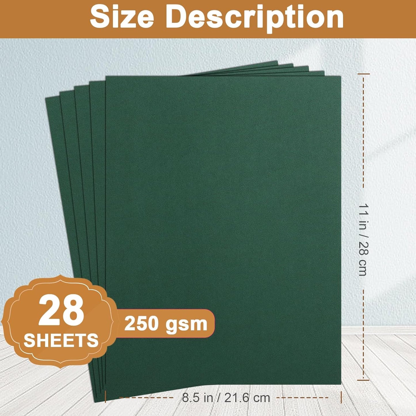 28 Sheets Dark Green Cardstock 8.5 x 11 Craft Paper, 92lb Heavyweight Christmas Green Card Stock for DIY Cards Making, Invitations, Thank You Cards, Birthday, Menus