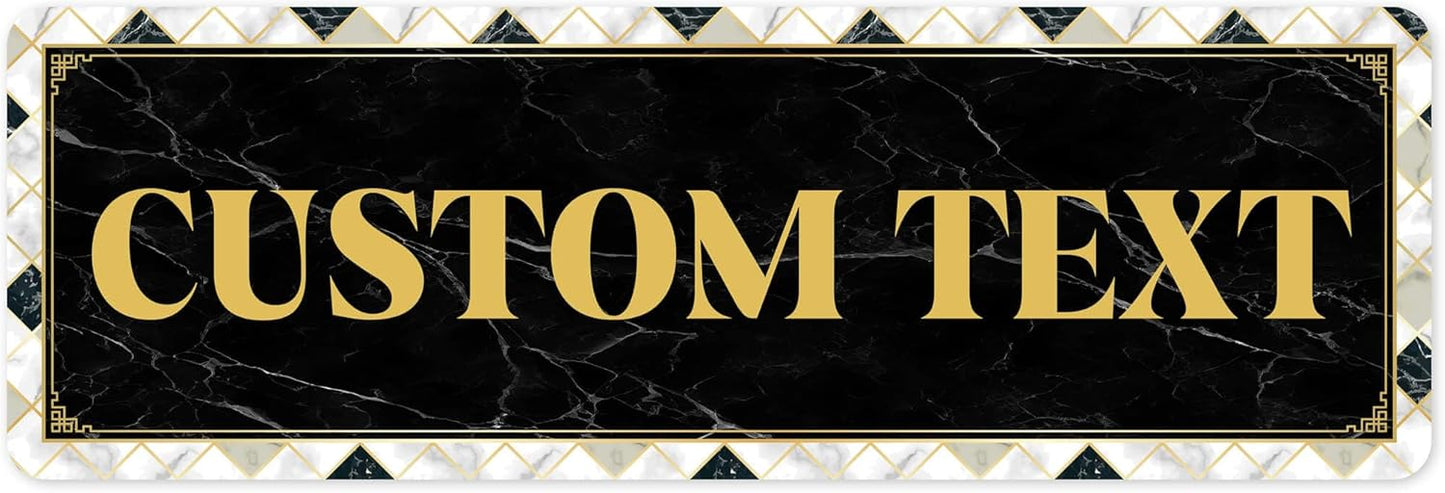 Custom Sign, Custom Street Sign, 11 Font Colors, 13 Font Styles, 4 Hole Options, 22 Sizes, 6x18 Inches, Rust Free DiBound, Fade Resistant, Made in USA by My Sign Center (Marble Tile)