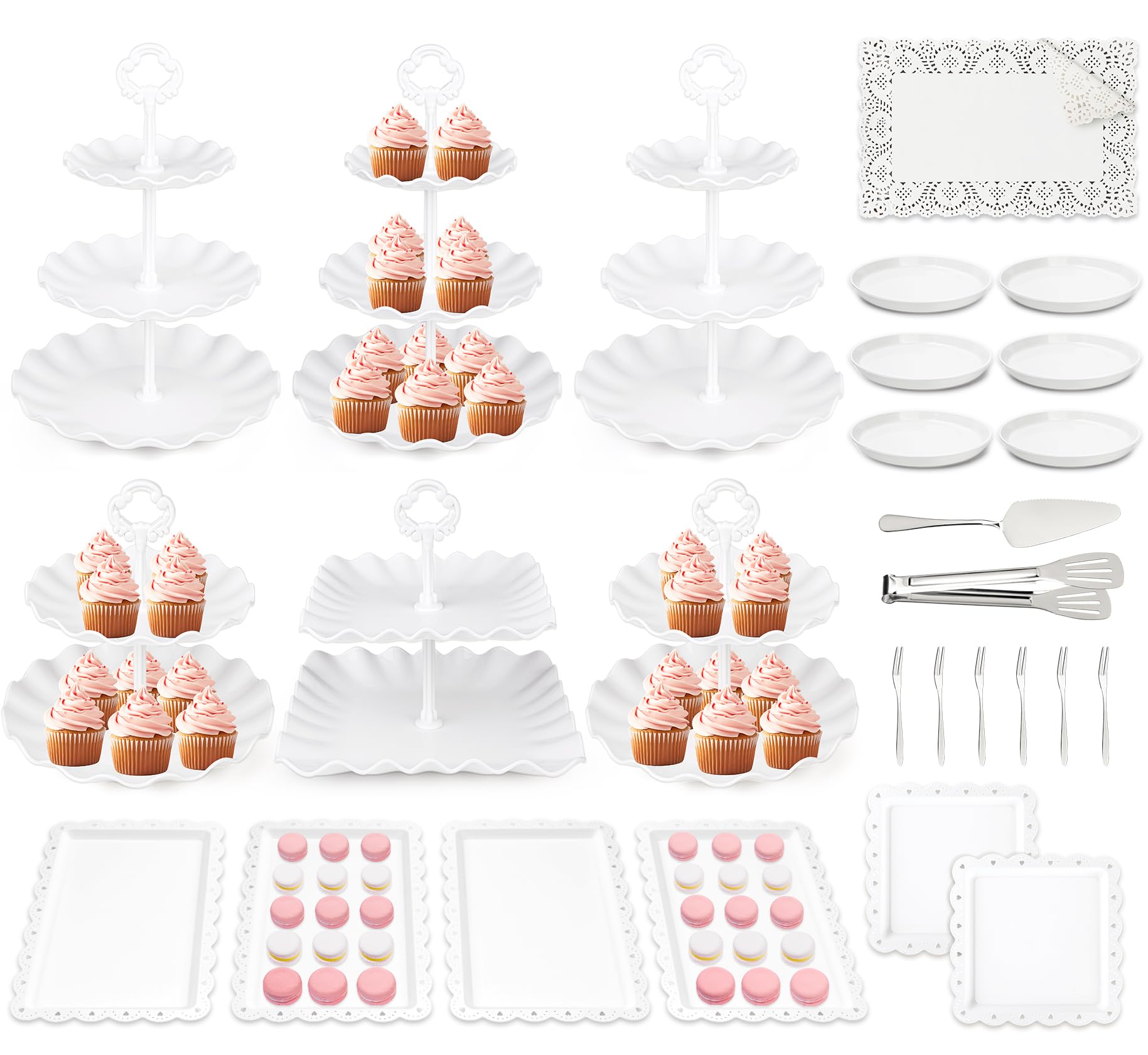 VISCOO 36 Pack Cupcake Stand, Dessert Table Display Set,Tiered Tray Stand