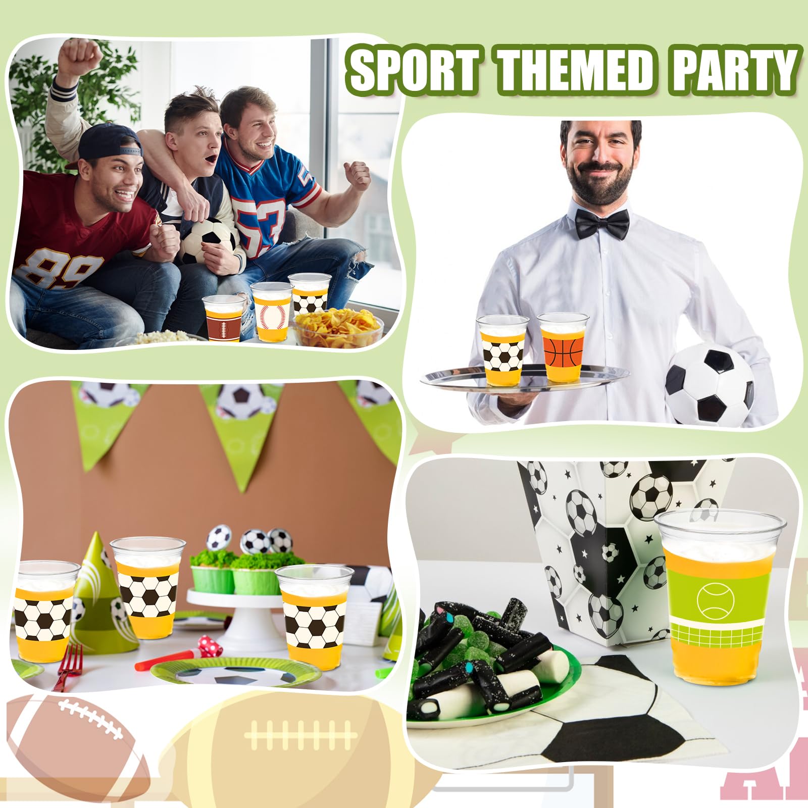 CUPLOOV Sports Theme Birthday Party Decoration Cups for Kids Favors