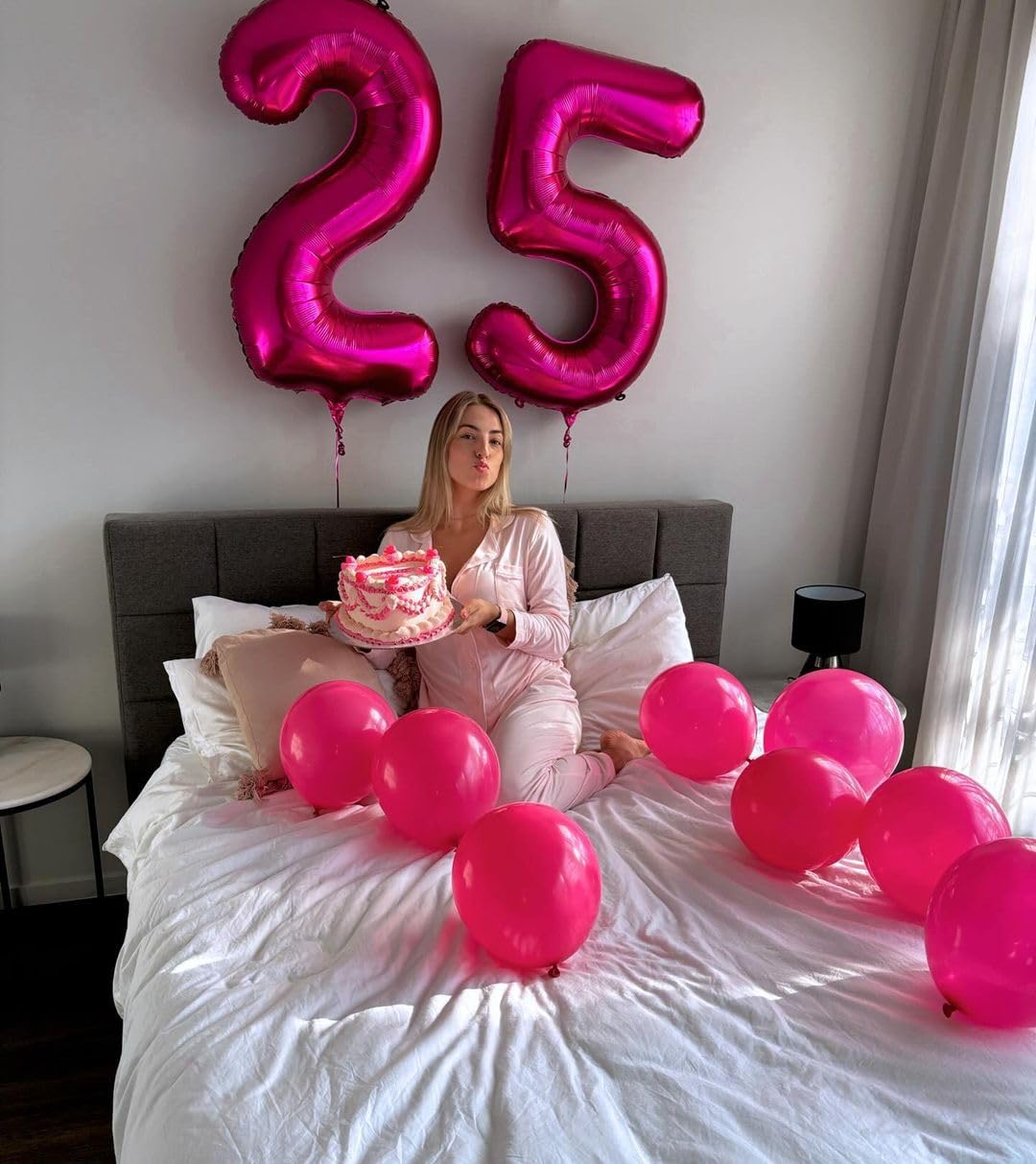 Hot Pink 5 Balloon - Number Balloon 40 Inch, 5th Hot Pink Decorations
