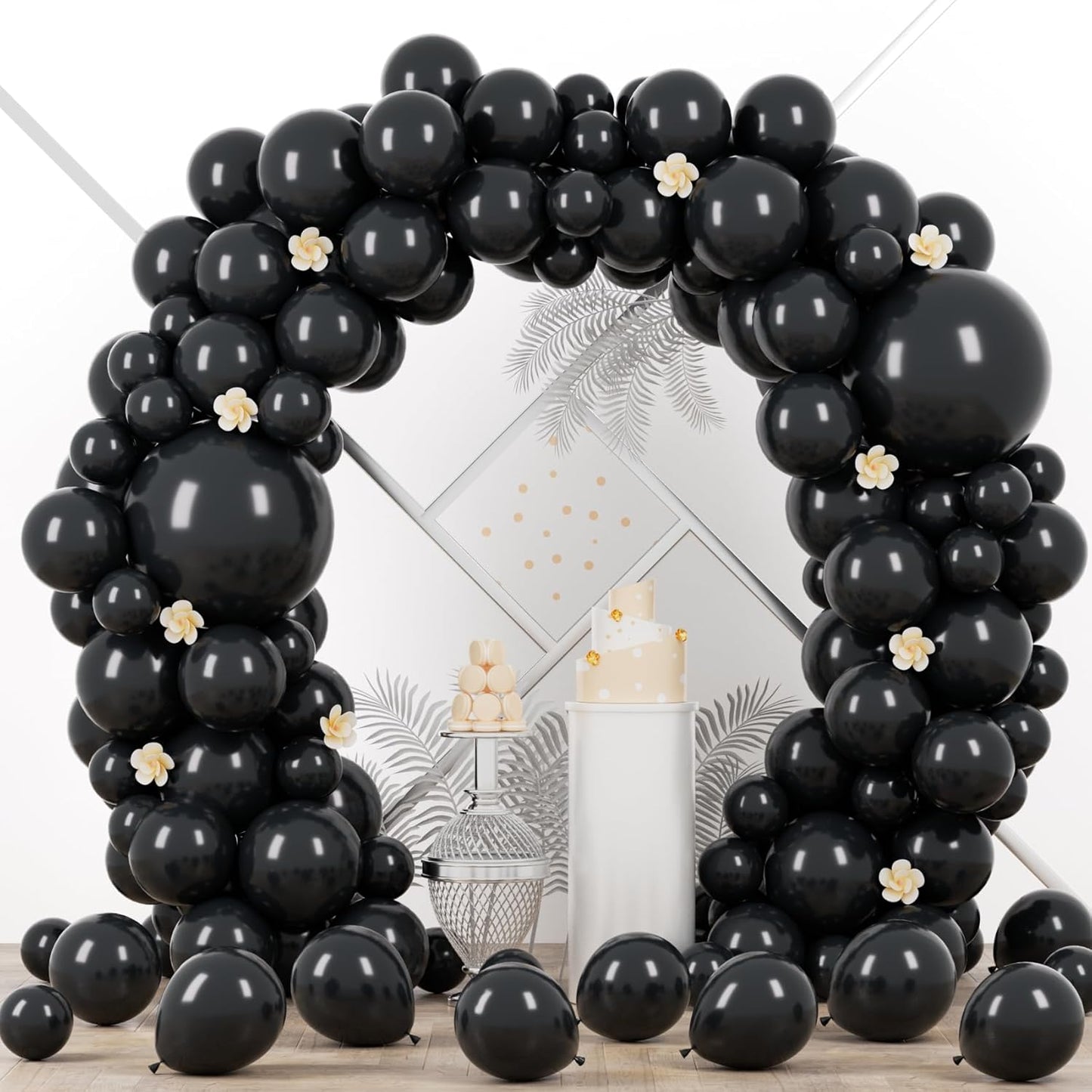 90pack Black Balloons Different Size 18/12/10/5 Inch Black Balloon Garland Arch Kit for Graduation, Wedding, Birthday, New Year, Baby Shower, Anniversary, Holiday Party Decorations