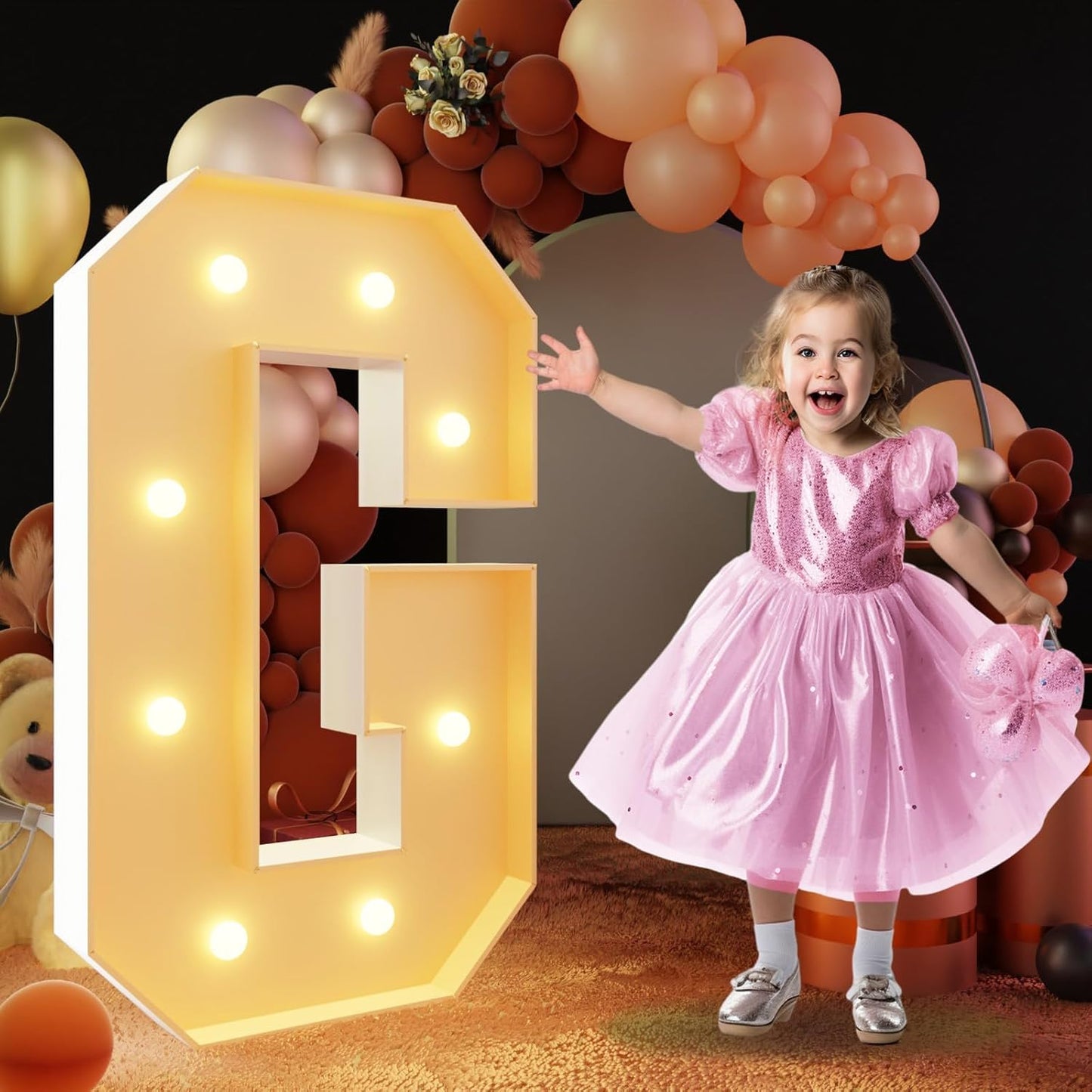 imprsv 3FT Block Marquee Letters, Light Up Letters for Birthday, Baby Shower, Wedding & Engagement Parties, G