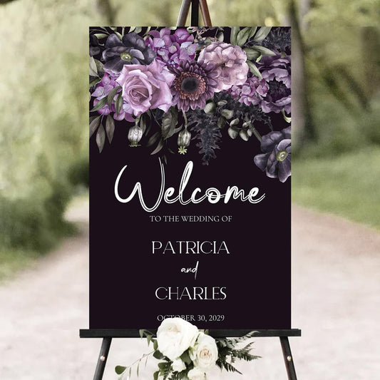 Gothic Wedding Welcome Sign - Dark Romantic Gothic Ceremony Sign