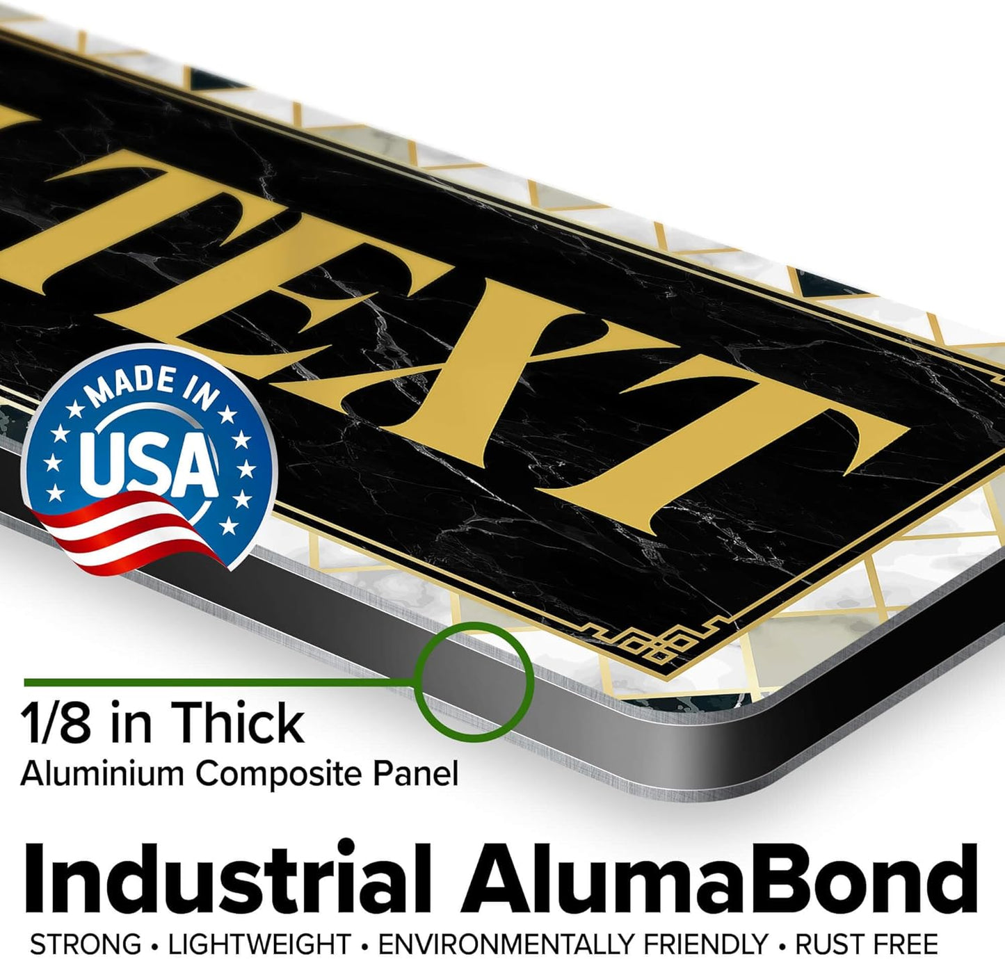 Custom Sign, Custom Street Sign, 11 Font Colors, 13 Font Styles, 4 Hole Options, 22 Sizes, 4x18 Inches, Rust Free DiBound, Fade Resistant, Made in USA by My Sign Center (Marble Tile)