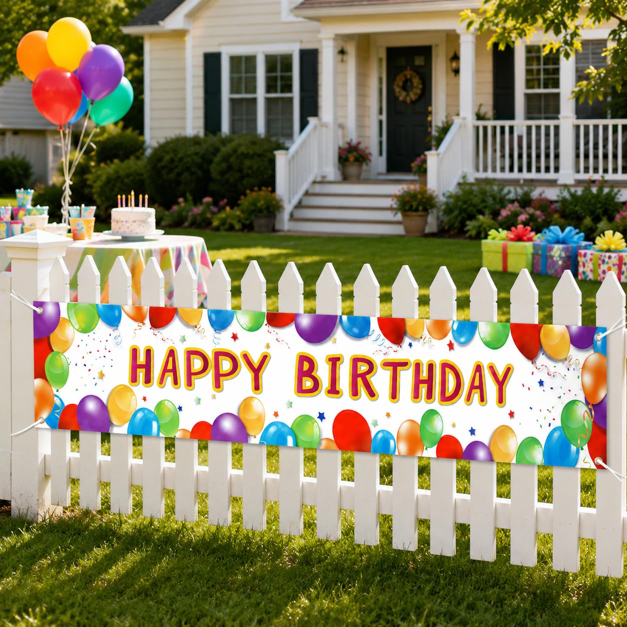 Letjolt Happy Birthday Banner Balloon Sign Huge Party Supplies 6 Feet