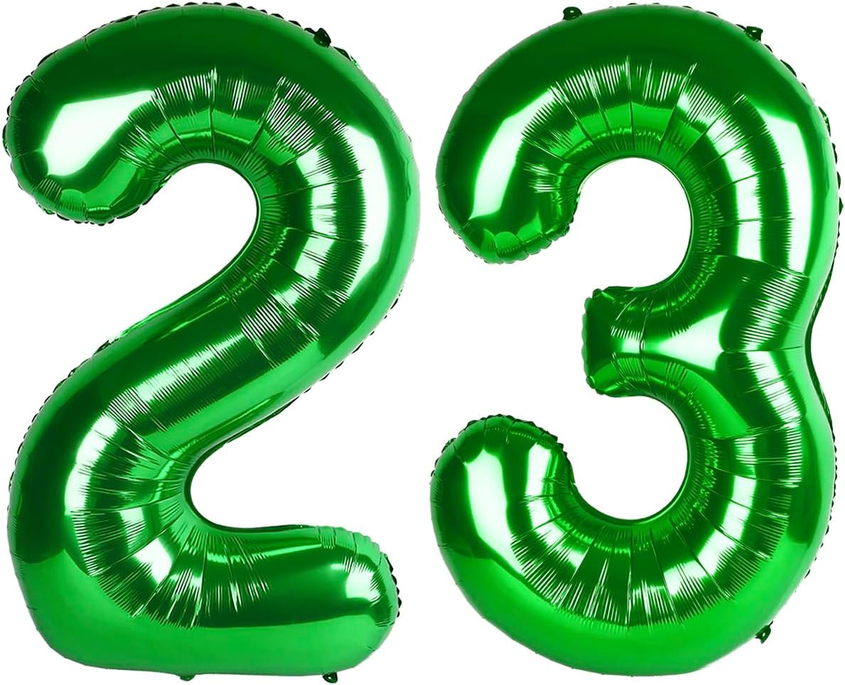 40 Inch Green 23 32 Large Number Balloon, 23 32 Green Birthday Party Decorations, Number 23 32 Foil Balloons for Anniversary Party Graduations Celebration Supplies