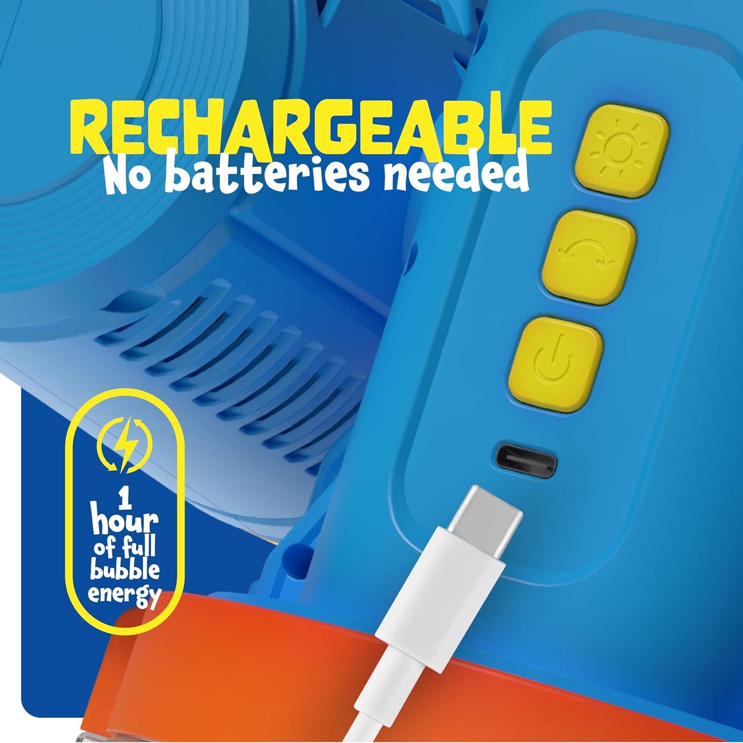 Croove Rechargeable Bubble Machine for Kids, 180° Rotation 10,000+ Big Bubbles Per Minute, Boy Birthday Gift, Outdoor Toys Games & Activities, Gifts for Toddlers, Boys & Girls Age 3,4,5,6,8+ Year Old