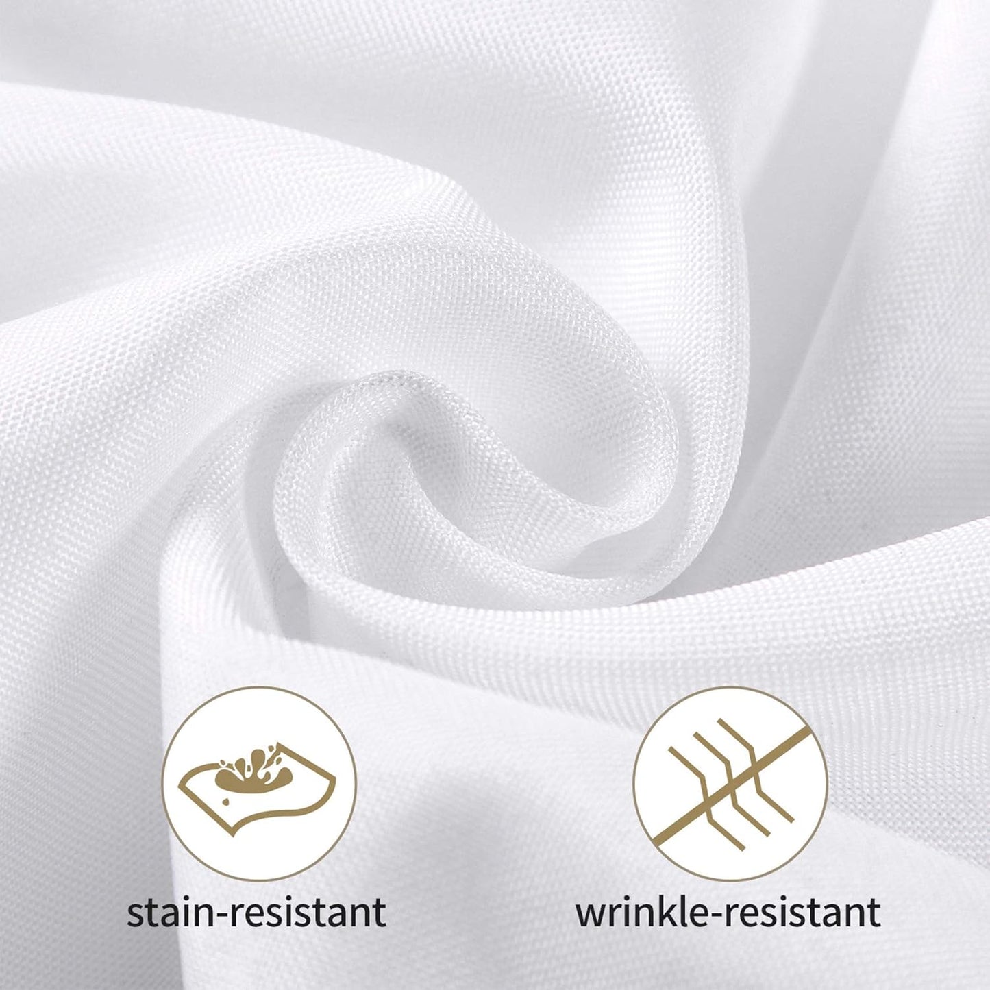 Ascoza 2pack 90x156 Inch White Rectangular Tablecloth 8 Feet Table Cloth in Polyester Fabric for Wedding/Banquet/Restaurant/Parties
