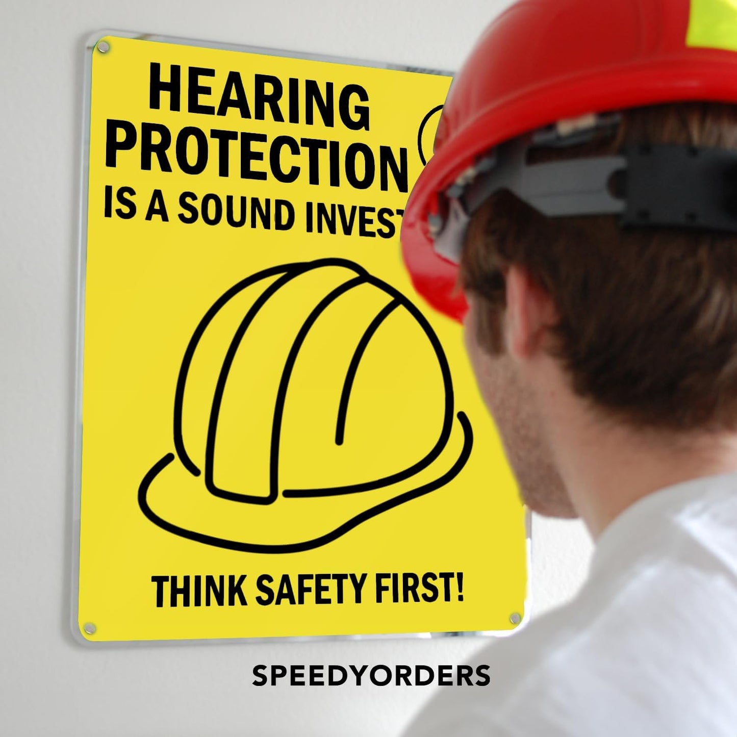 Custom Metal Signs, Personalized Aluminum, Customized Safety, Business Signs, Waterproof Outdoor, White Aluminum (Yellow, 18x12 In)