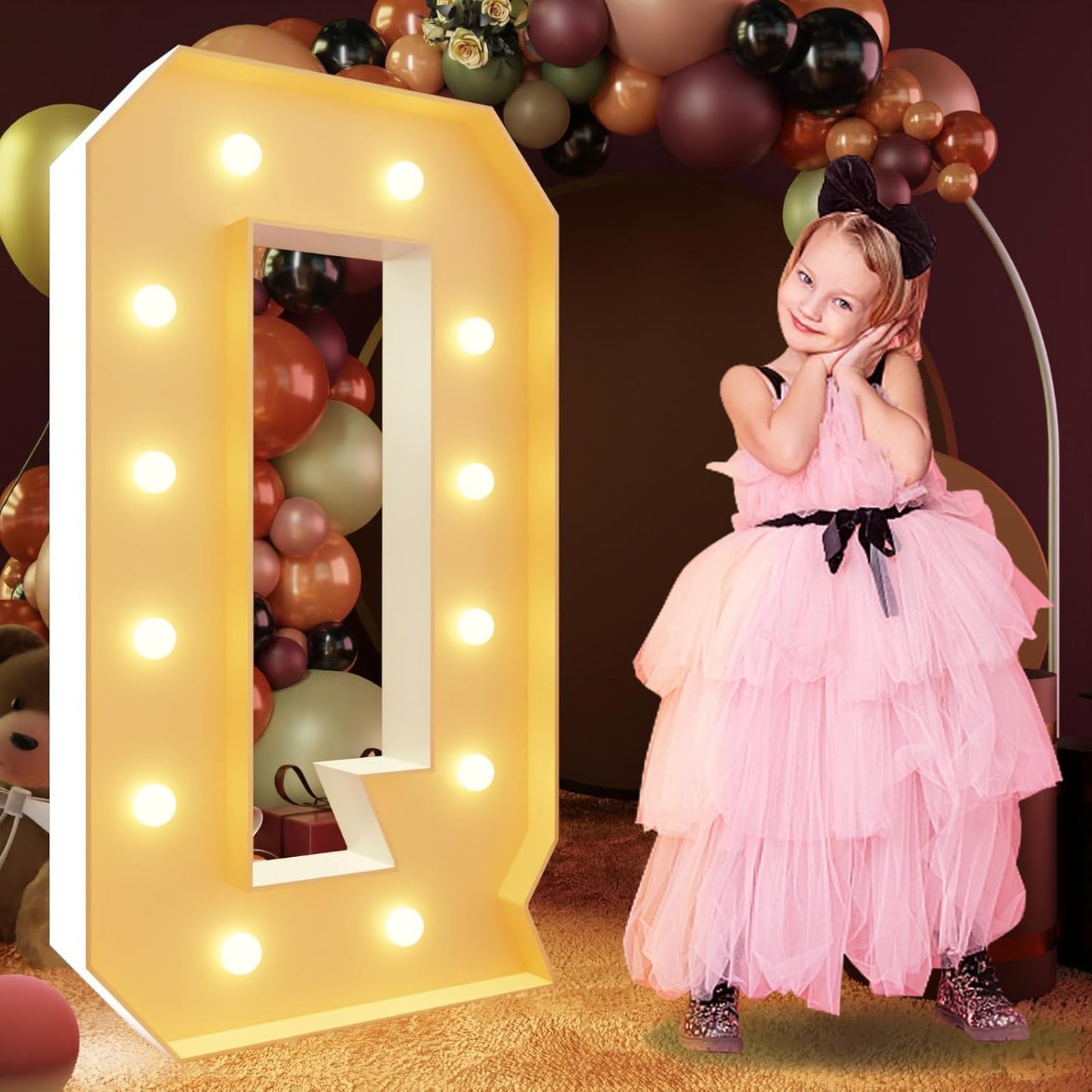 imprsv 4FT Marquee Letters Large Light Up Letters for Birthday Party Decor Wedding Decorations, Marquee Q for Party Decoration Large Signs Arch Kit Decorations