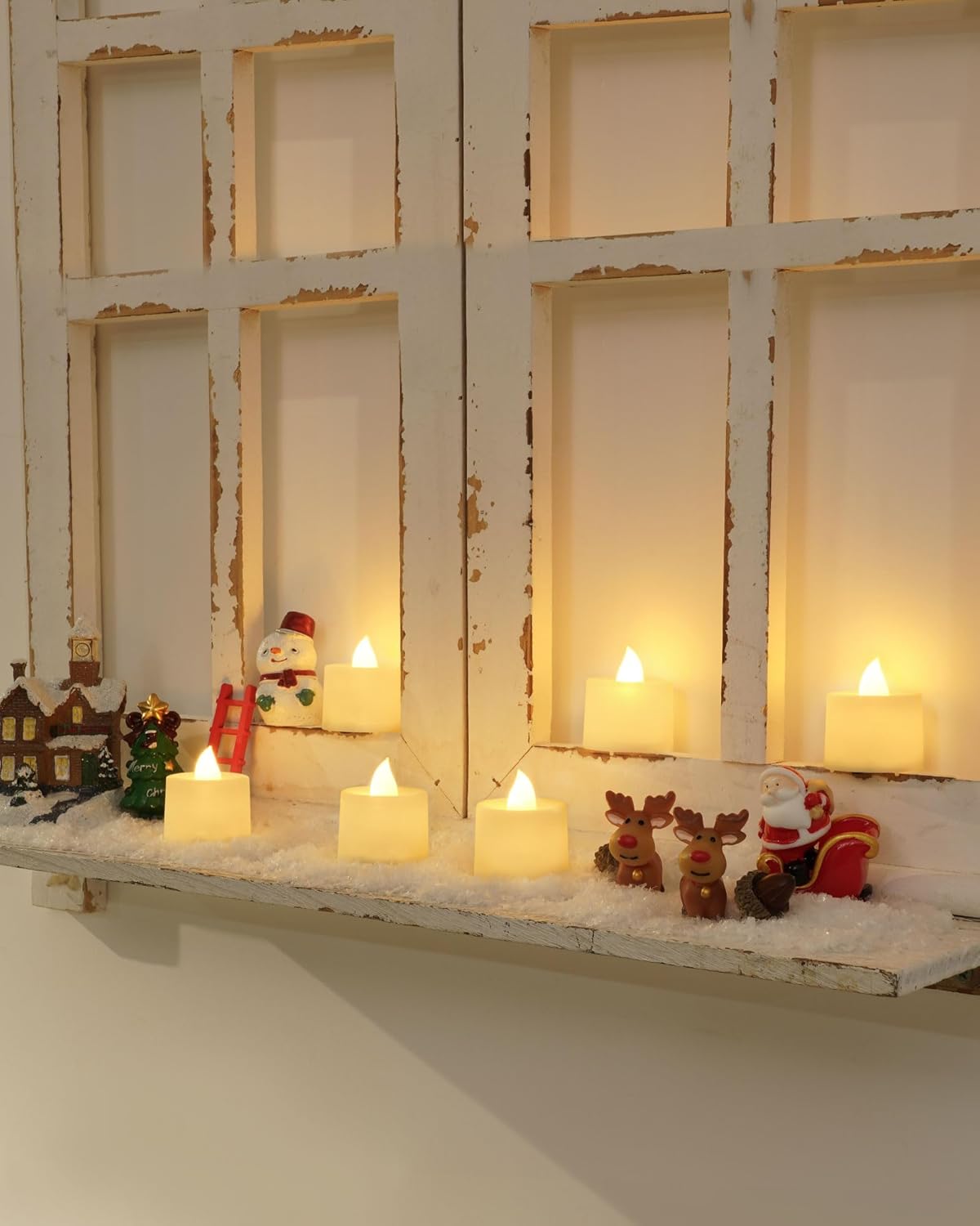 Amagic 24 Pack LED Tea Lights, Flameless Votive Candles, Lasting Electric Fake Small Candles, Battery Operated Tealights Candles for Halloween, Christmas, Home Decor, Wedding, Party, Festival (White)