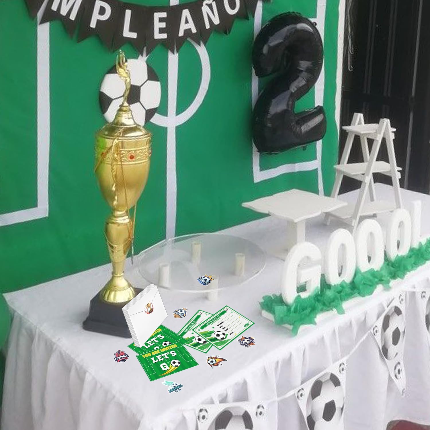 PTECDROTS 20Pcs Soccer Party Invitations Sets with Envelopes Soccer Favors Birthday Invitation