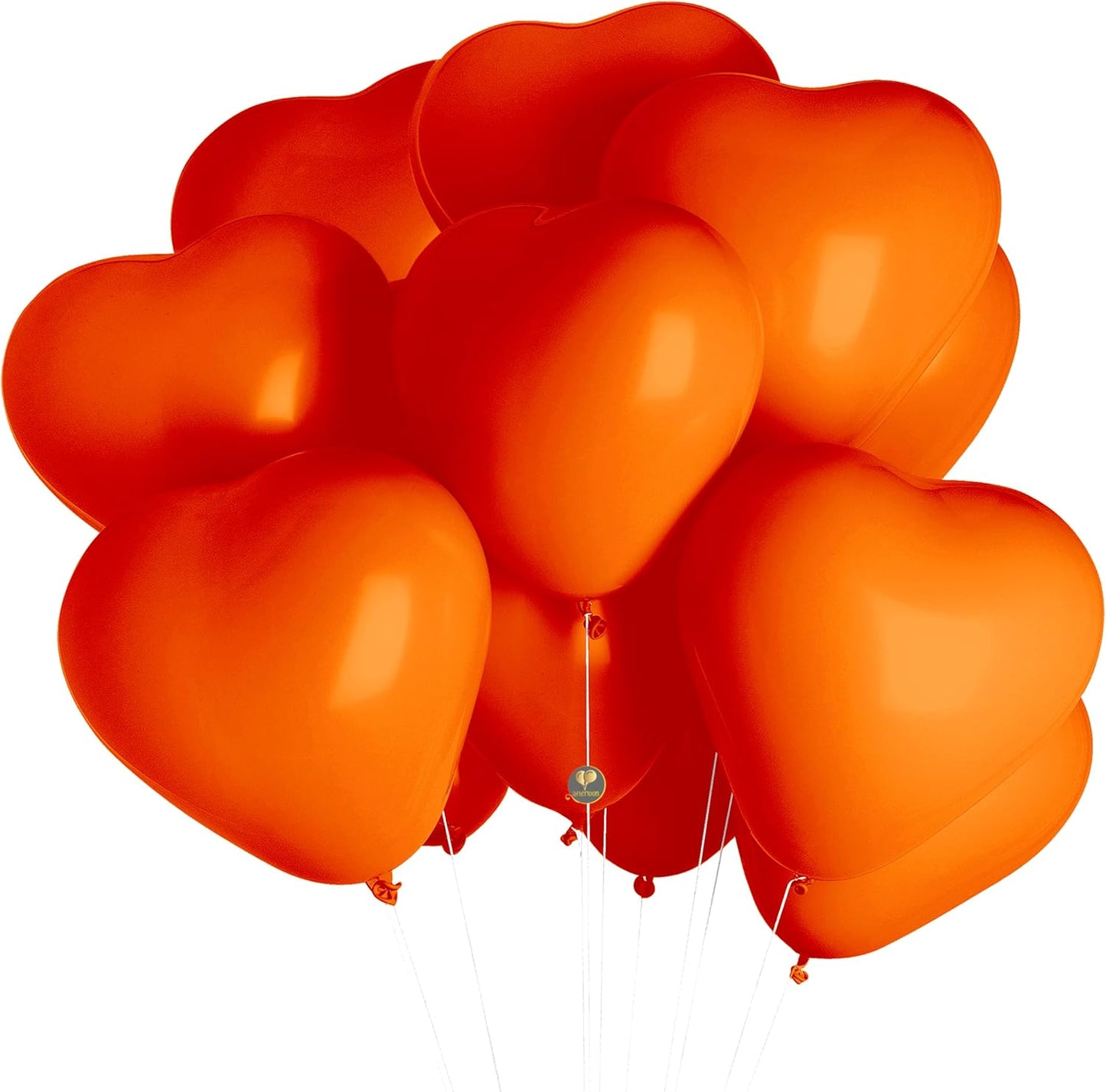 AFTERLOON® Biodegradable Balloons 24 pcs Orange 10 Inch Heart Shaped, Thickened Extra Strong Natural Latex Helium Float, Proposal Marriage Love Baby Shower Gender Reveal Wedding Bridal Corazones