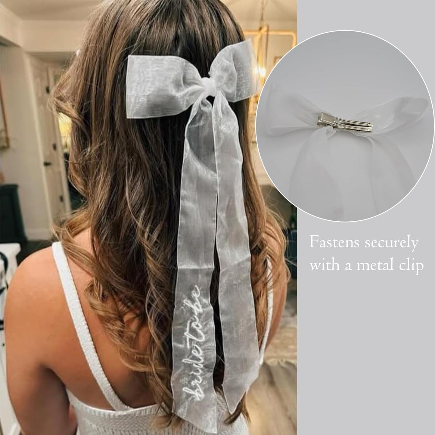 JoyChoi Bachelorette Party Accessories for Bride – 3-Piece Set with Bride Sash, Veil & Bow Hair Clip – Cute Bridal Shower Decorations, Wedding Outfit Add-Ons & Engagement Favors & Gifts