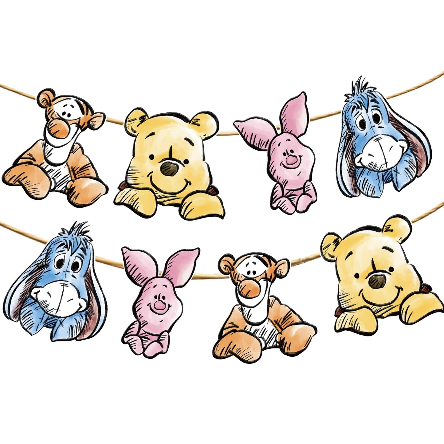 Cute Bear Banner For Baby Shower Decorations Birthday Banner Party Decoration Party Supplies(8PCS)