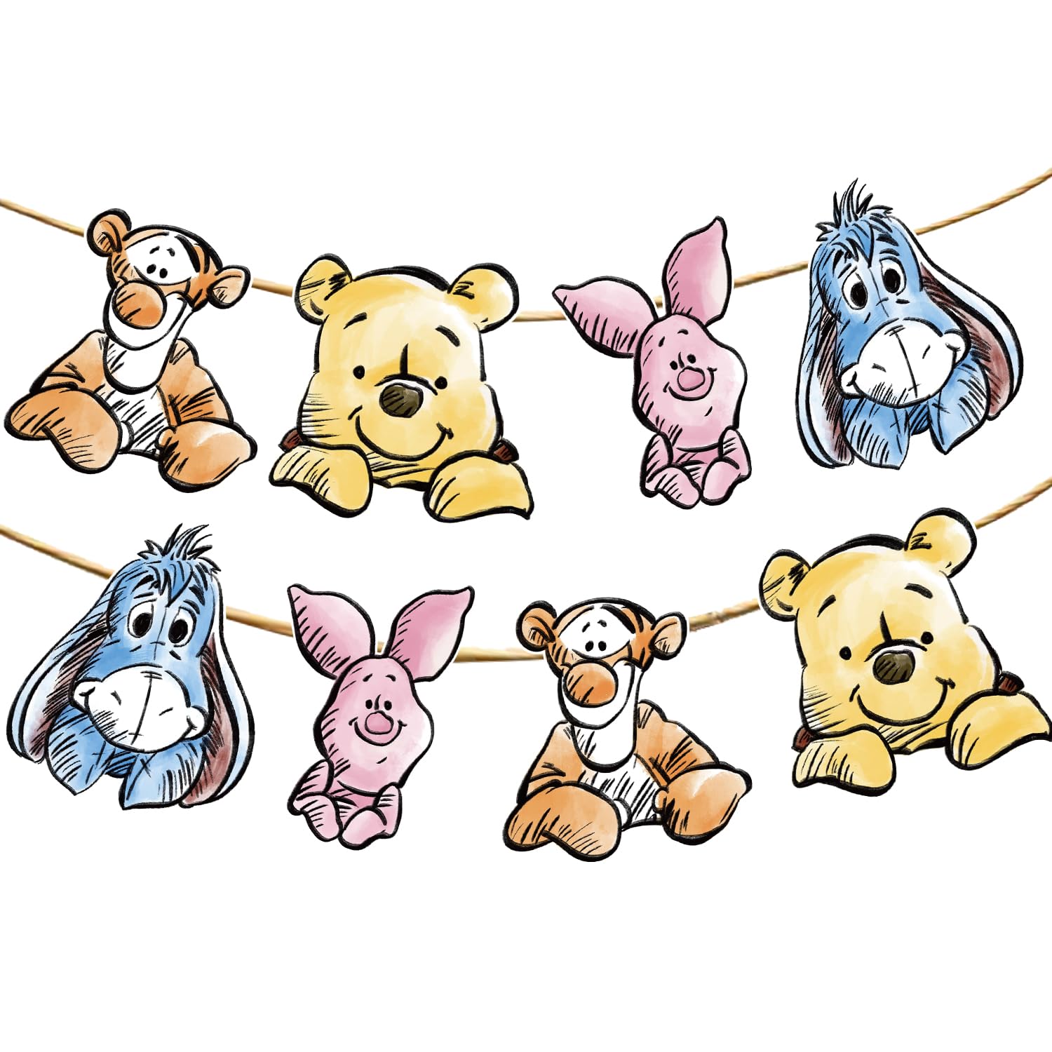 Cute Bear Banner For Baby Shower Decorations Birthday Banner Party Decoration Party Supplies(8PCS)