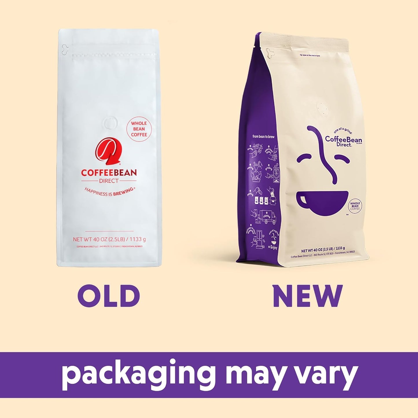 Coffee Bean Direct Medium Roast Espresso, Whole Bean Coffee, Medium Roast, 2.5 Pound Bag (Pack of 1)