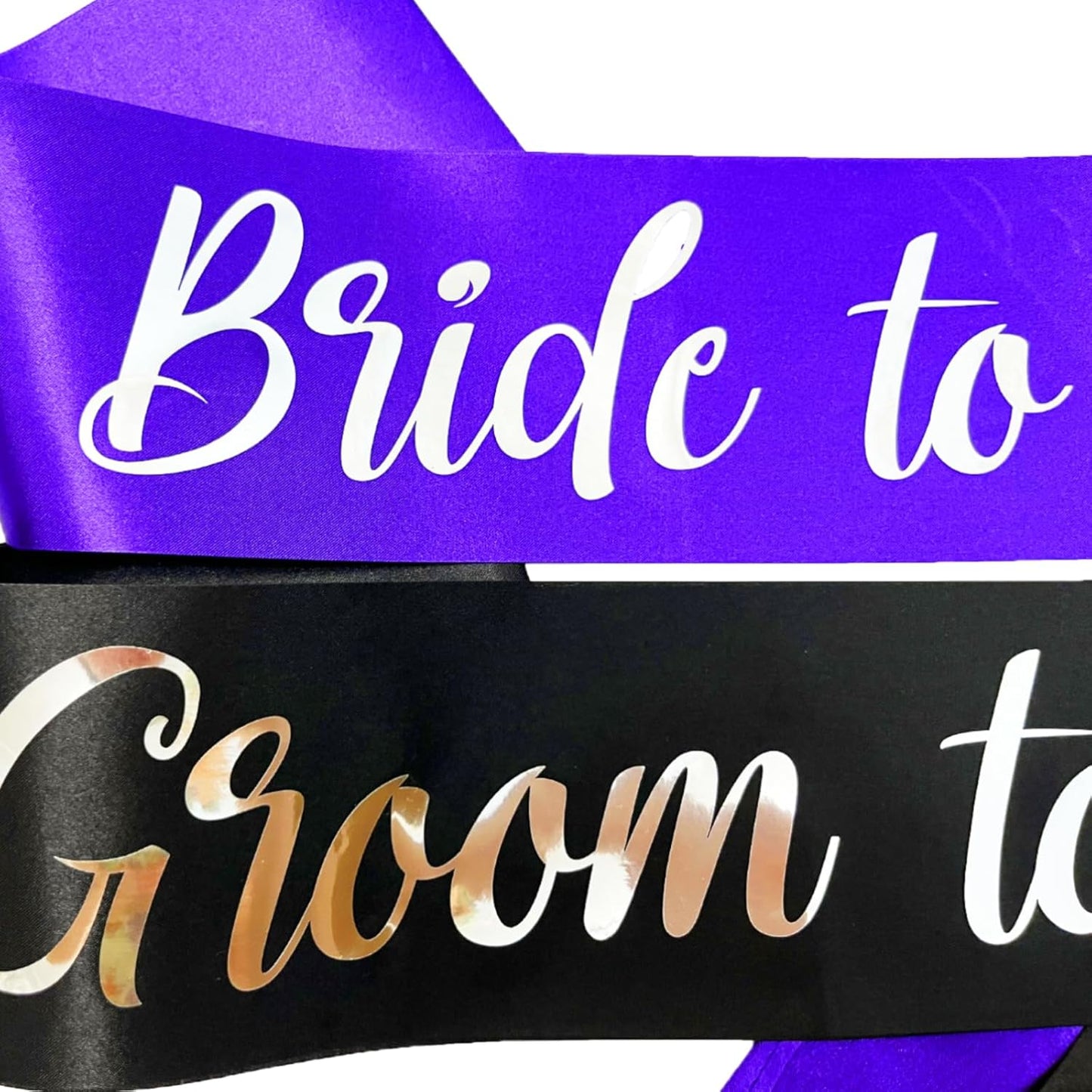 Bride to Be Sash and Groom to Be Sash, Bachelorette Party Supplies Engagement Party Favors, Bridal Shower Sashes Bachelor Decorations Purple