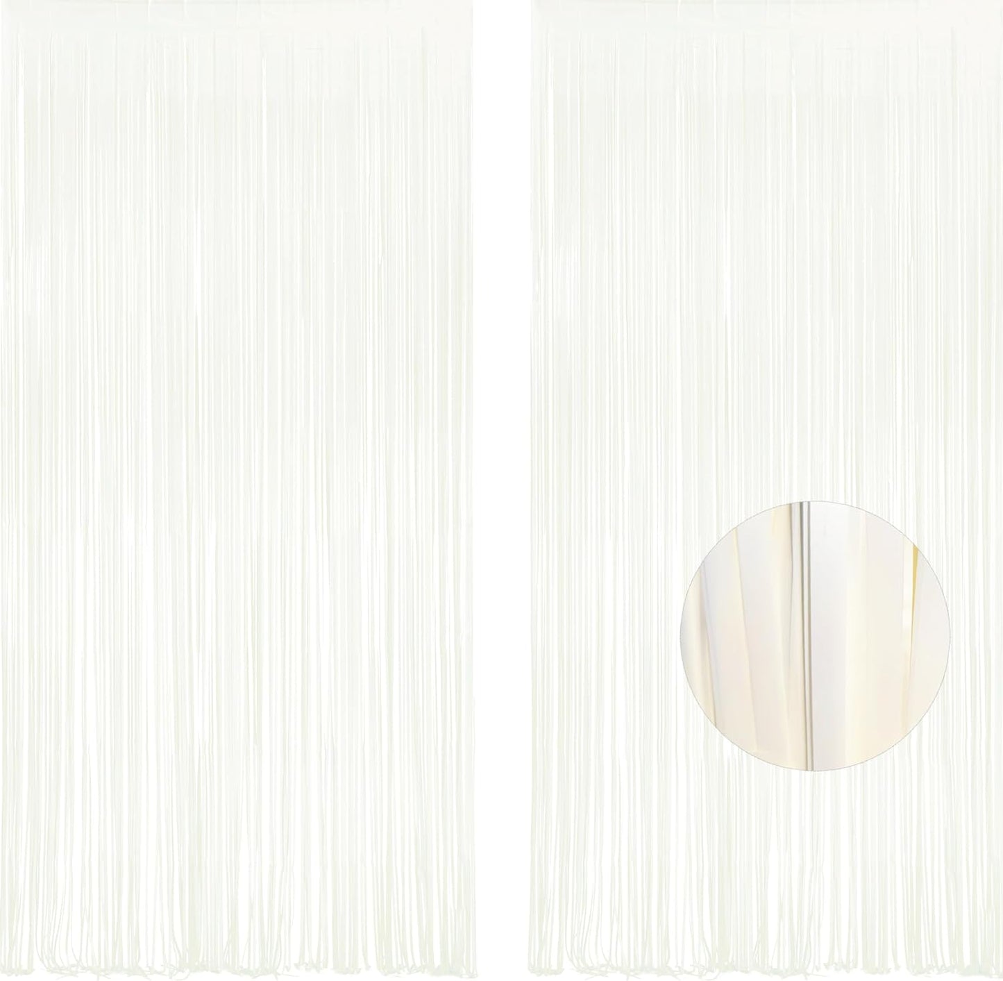 White Party Streamers Decoration - GREATRIL Foil Fringe Backdrop for Daisy Groovy Birthdays/Anniversary/Graduations/Bridal Shower/Cocktail/Prom/Gala - 3.2ft X 8.2ft - 2 Packs