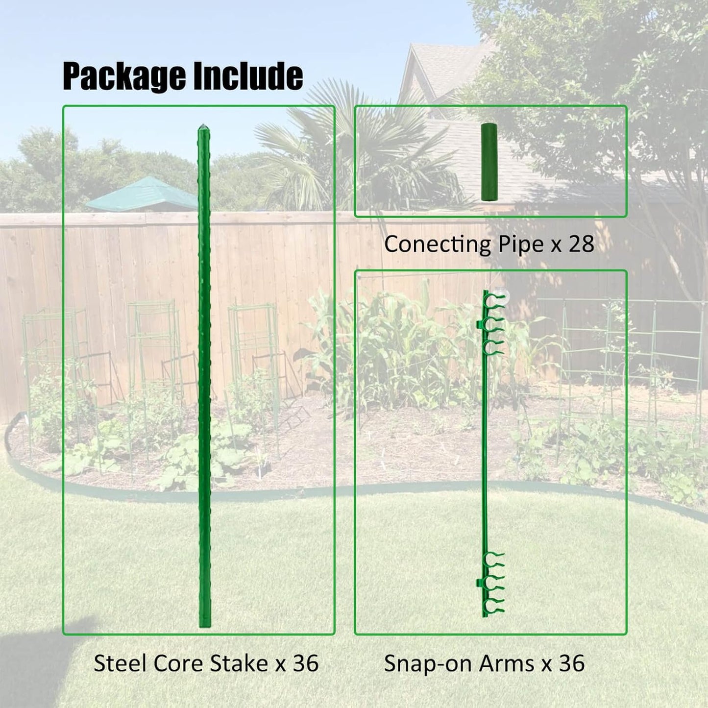 Orgrimmar Tomato Cages Garden Plant Support Stakes Outdoor Vegetable Trellis for Vertical Climbing Plant Up to 63“,3 Packs