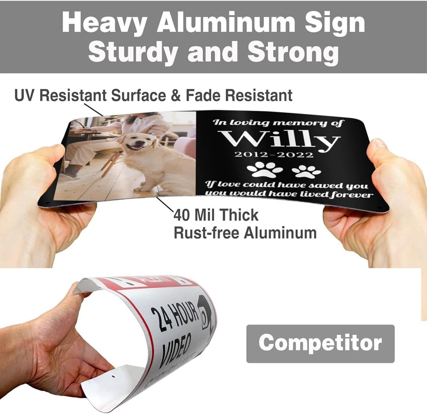 Custom Dog Memorial Metal Signs - Personalized Dog Photo Memory Sign as Dog Memorial Gifts for Loss of Dog, in Loving Memory of Pet Signs for Pet Loss Sympathy Gift