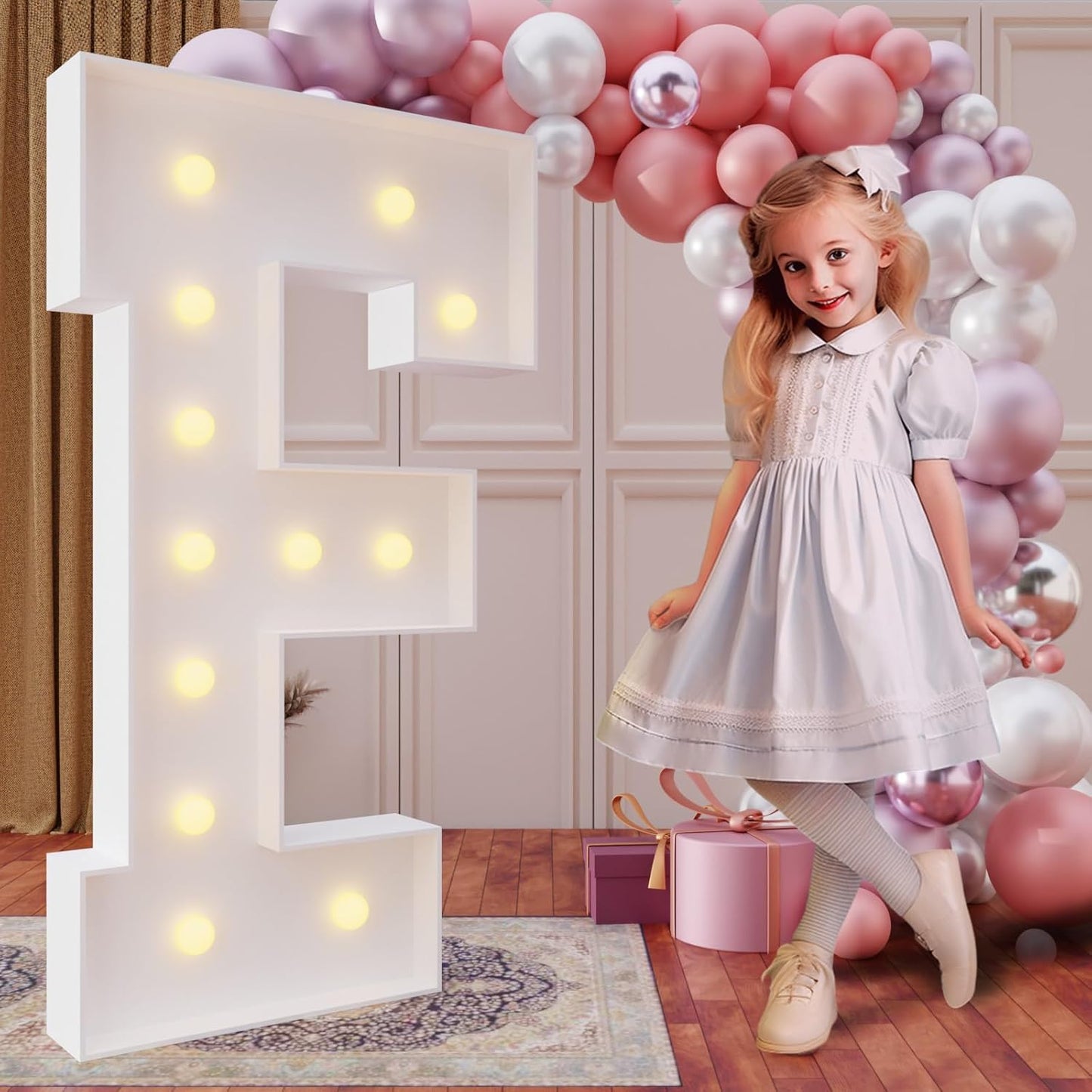 imprsv 4FT Marquee Light Up Letters for Birthday Party Decorations Large Marquee Letters for Wedding Event Bridal Shower Engagement Anniversarty Party Decor,Letter F