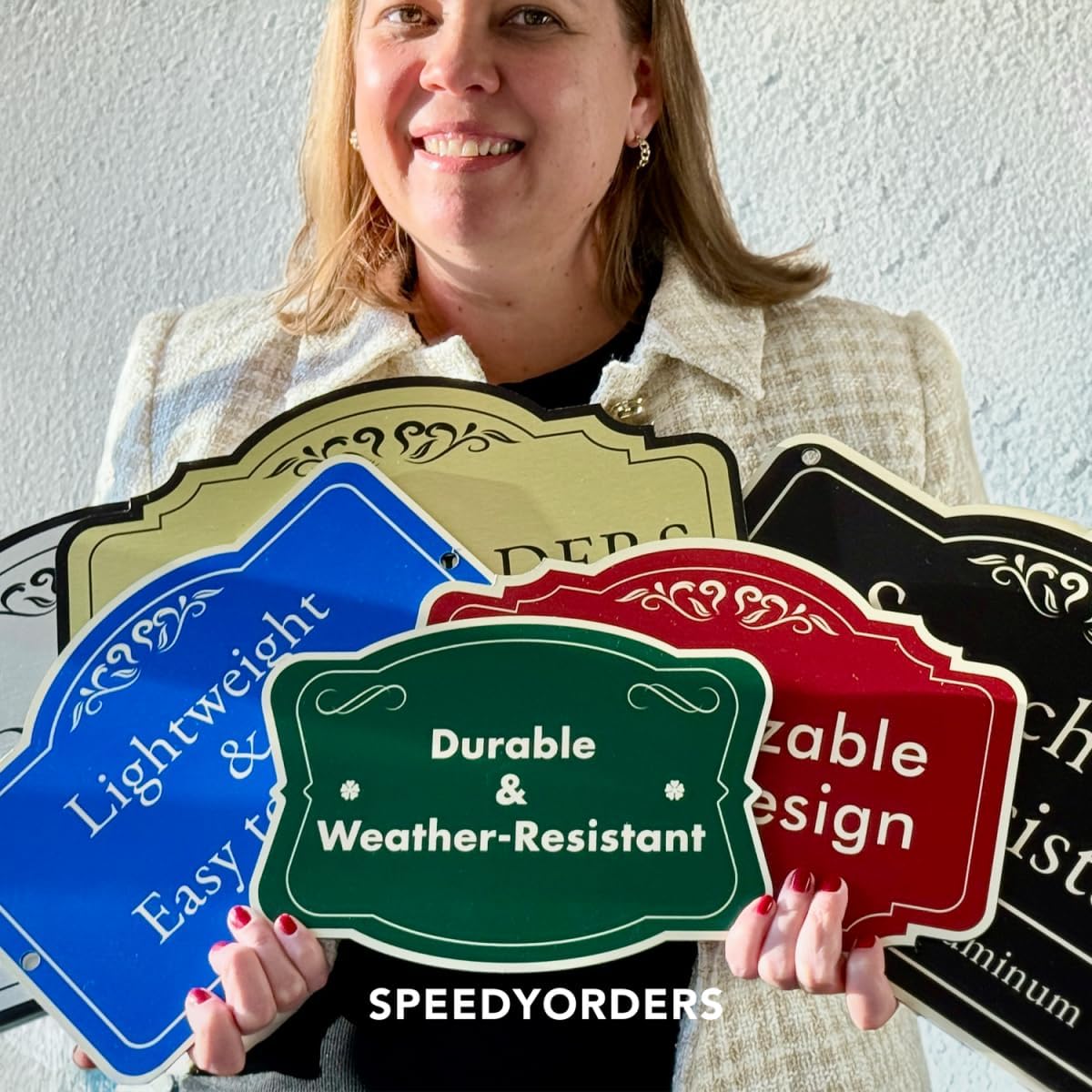 Custom Decorative Metal Sign 'Design 1 Red Brick' 14x10 In - Personalized Aluminum Driveway Sign, Waterproof, Made In USA