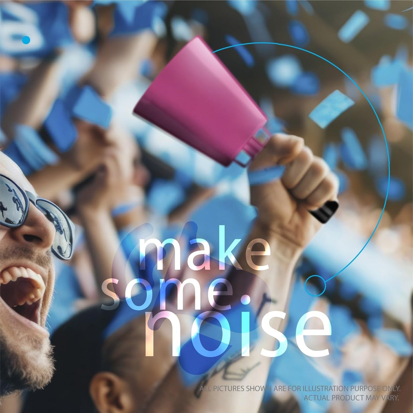 Deke Home - 2 Pack 10 Inch Steel Cowbells with Handle, Loud Noise Makers for Football, Sports, Parties, Competitions, School Spirit & Safety, Large Hand Bell for Cheering & Percussion Instrument