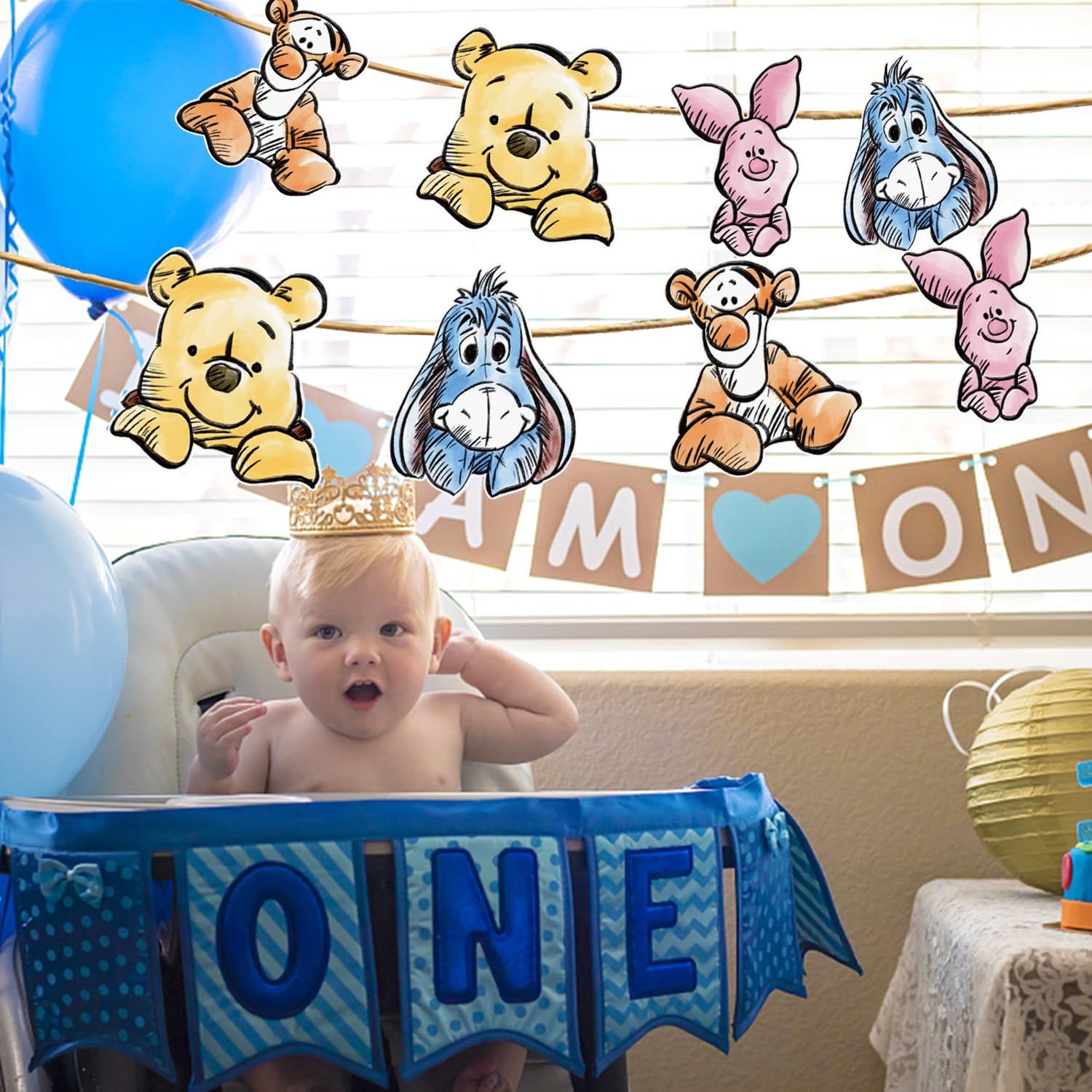 Cute Bear Banner For Baby Shower Decorations Birthday Banner Party Decoration Party Supplies(8PCS)