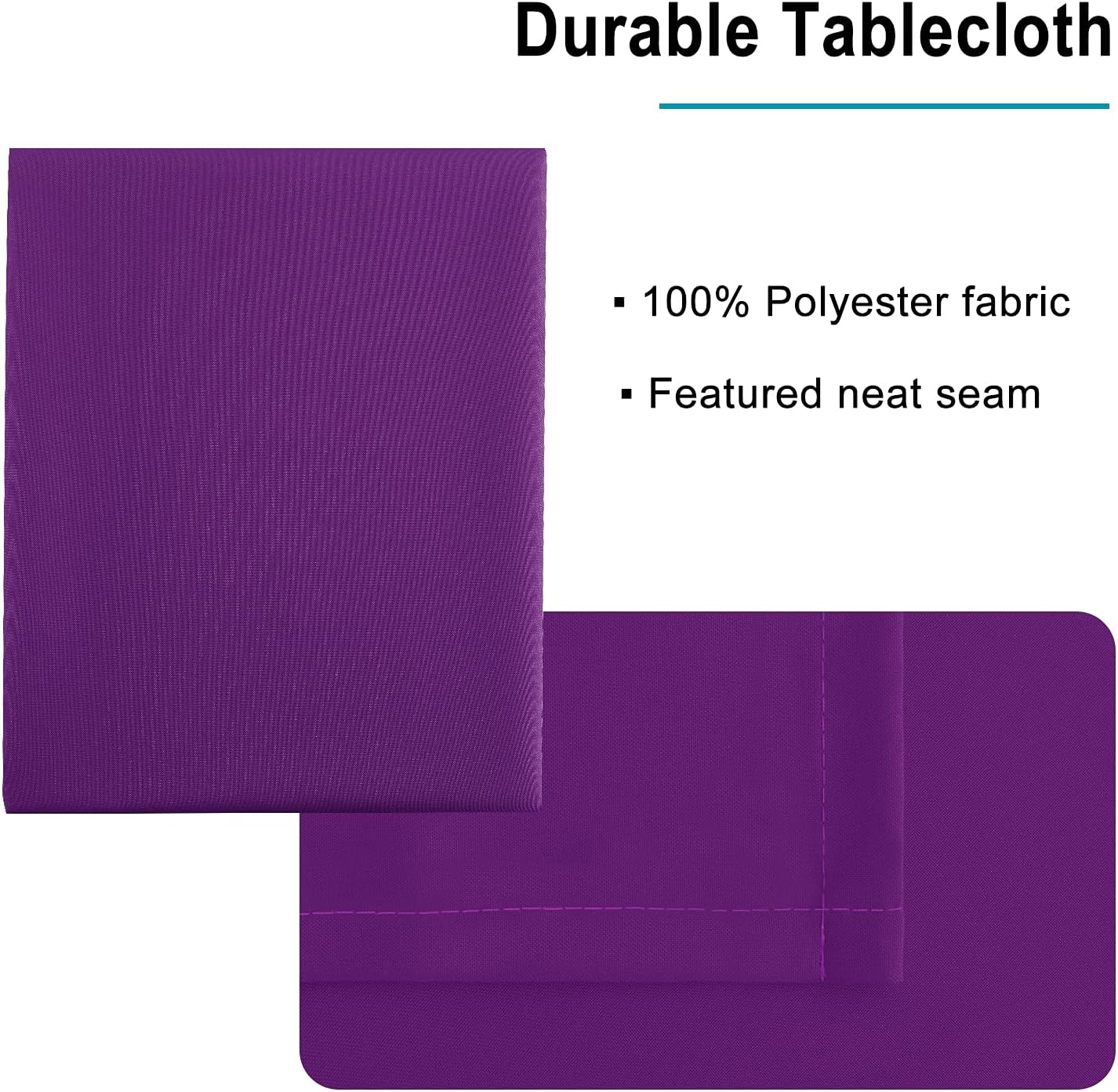 Hiasan Square Tablecloth - Waterproof Washable Polyester Table Cloth for Dining Room Birthday Party Camping, Royal Purple, 30 x 30 Inch