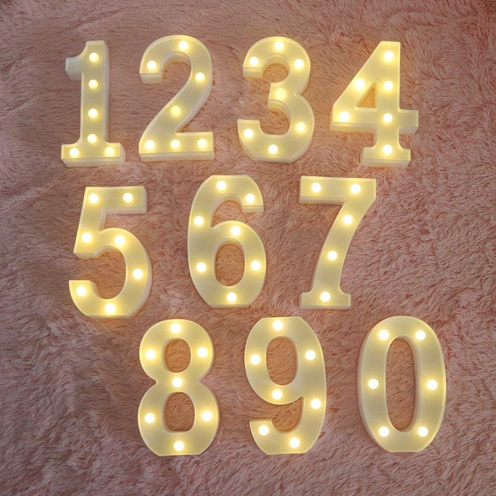 MUMUXI Marquee Light Up Letters | Large Light Up Numbers | Battery Powered and Bright with Every Letter of The Alphabet | for Wedding, Birthday, Party, Celebration, Christmas or Home Decoration (9)
