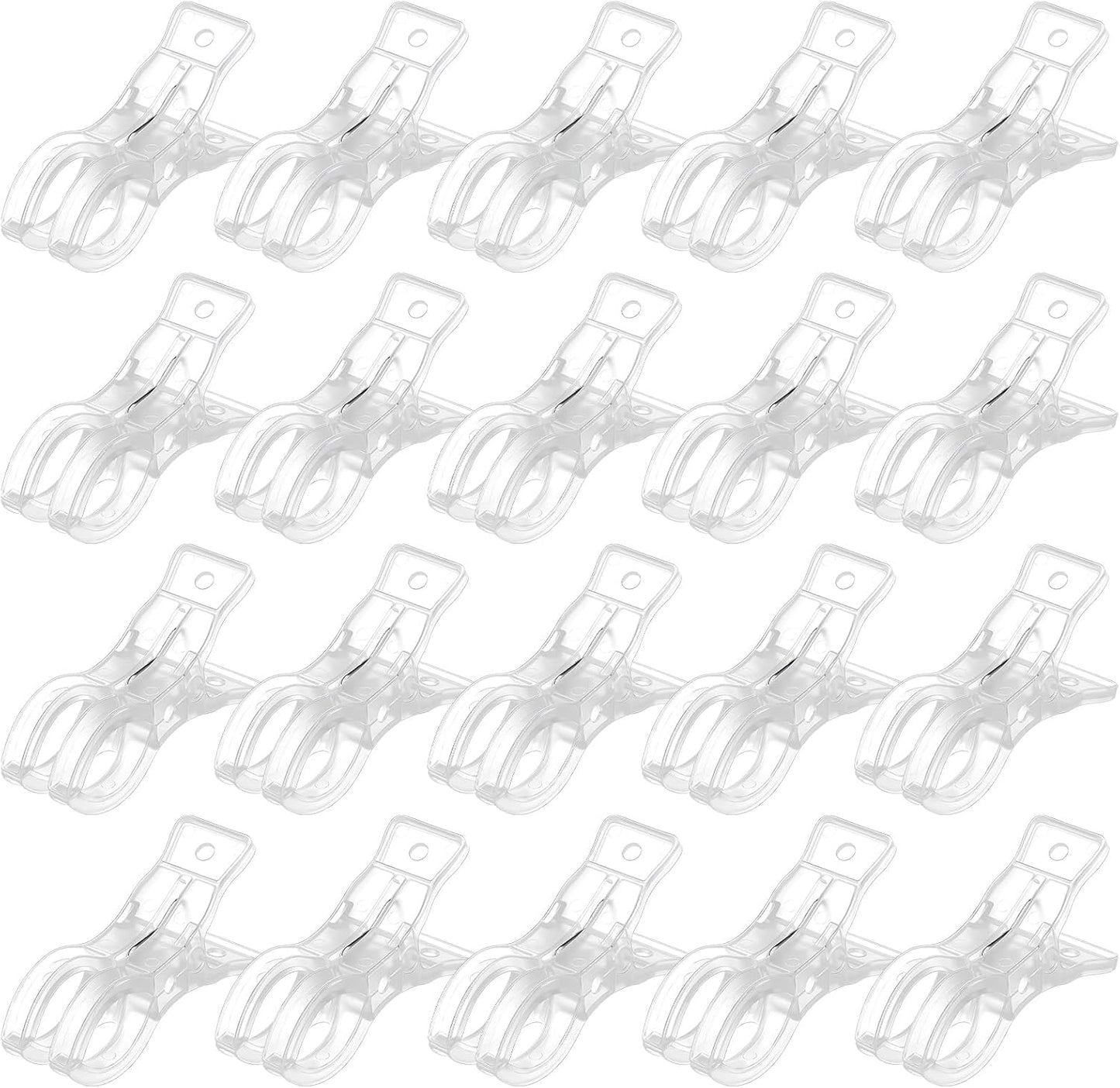 LemonRoad 20 Pack Large Balloon Arch Clips Plastic Transparent Backdrop Spring Clamps 3.5 Inch Heavy Duty Clip for Balloon Arch Kit Birthday Decoration Crafts Woodworking Photography Studios (Clear)