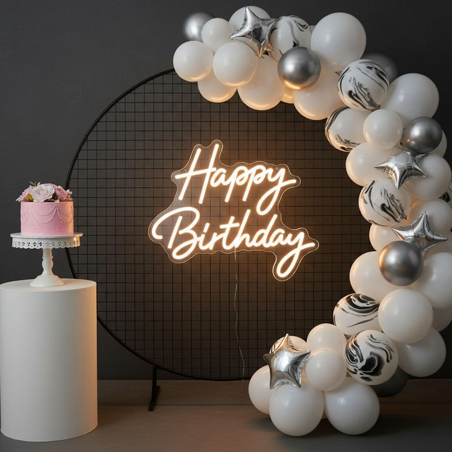 Happy Birthday LED Neon Sign for All Birthday Party Decoration Backdrop