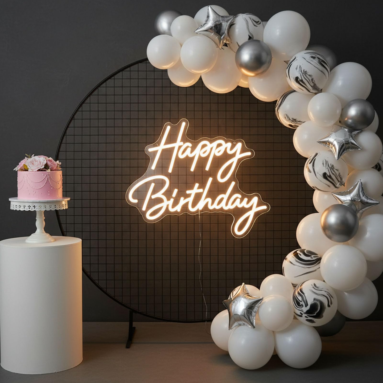 Happy Birthday LED Neon Sign for All Birthday Party Decoration Backdrop