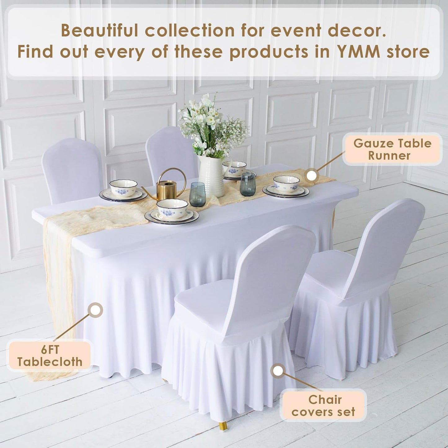 Ivory Cheesecloth Table Runner 141 inches Long Cream Gauze Table Runner for Bohemian Wedding Baby Shower Decorations or Bridal Shower Décor