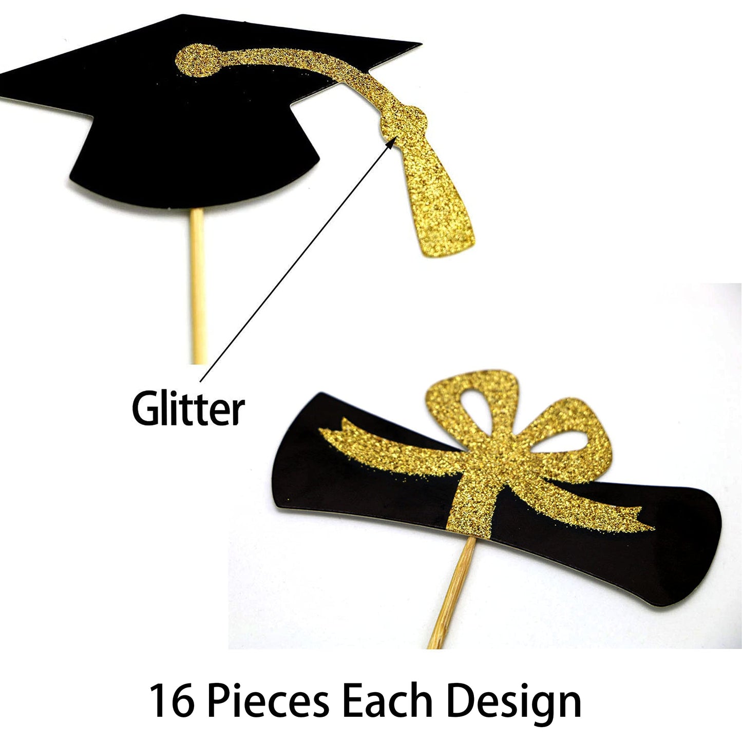 YuBoBo 2026 Graduation Cupcake Toppers, 48 PCS Food/Appetizer Picks For Graduation Party Mini Cake