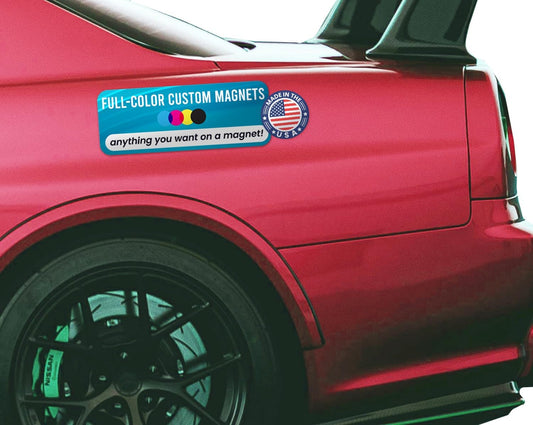 Magnet Me Up Custom 10x3 Inch Rectangle Magnet, Customizable for Businesses, Advertising, Personal Use, Gifts, Choose Your Text, Upload Image, Magnetic Vinyl for Vehicles and Any Magnetic Surface