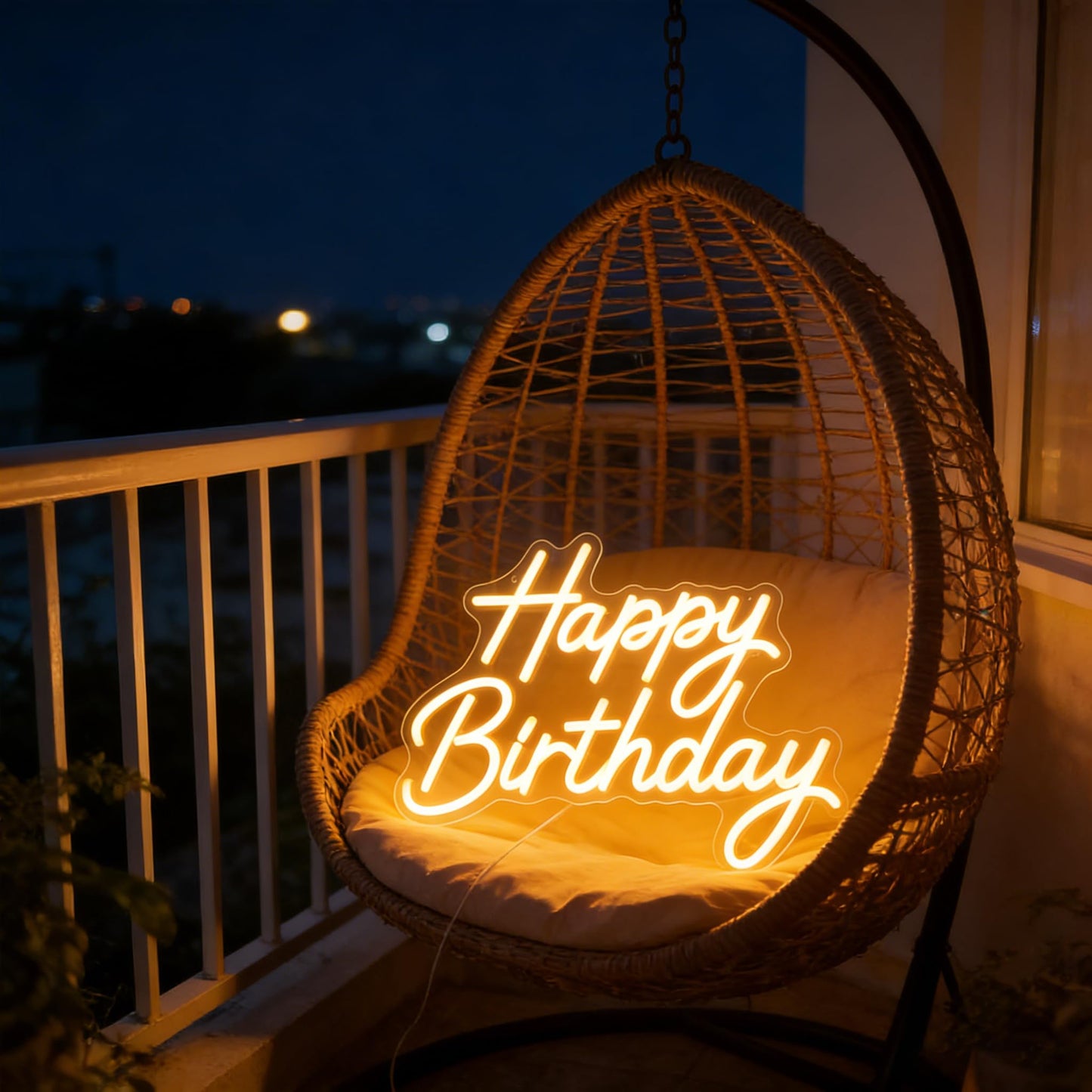 Happy Birthday Neon Sign for Wall Decor, Dimmable LED Light Up Sign