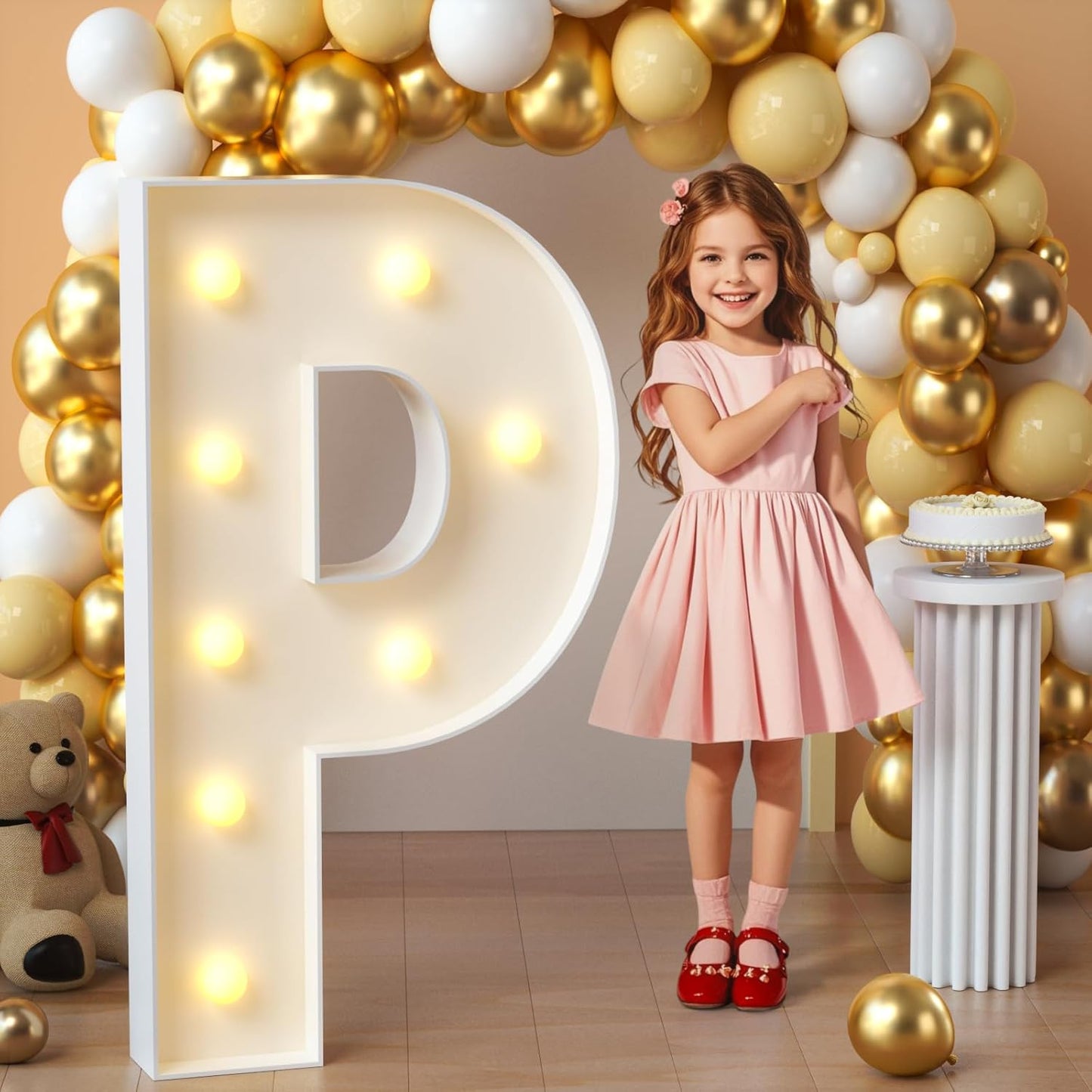 imprsv Marquee Light Up Letters, 3FT Mosaic Letters with Light for Baby Shower Graduation Party Decor, Large P for Engagement Wedding Party Decorations (Need to Assemble)