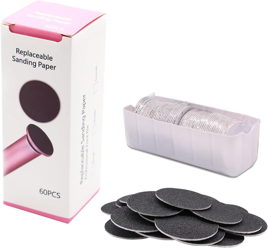 60 Pieces Replacement Sandpaper Pad Disks Discs for Professional Electric Foot File Callus Remover Machine Foot Hard Dead Skin Removal(Extra Coarse 80 Grit)