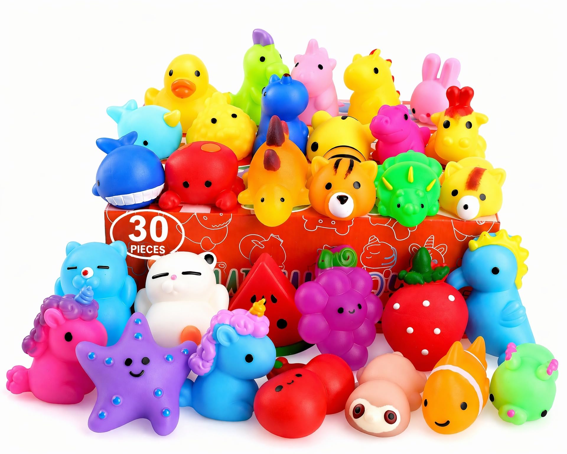nobasco Squishies, 30 Pack Mochi Squishy Toys - Kawaii Cat Squishys Slow Rising Animals - Party
