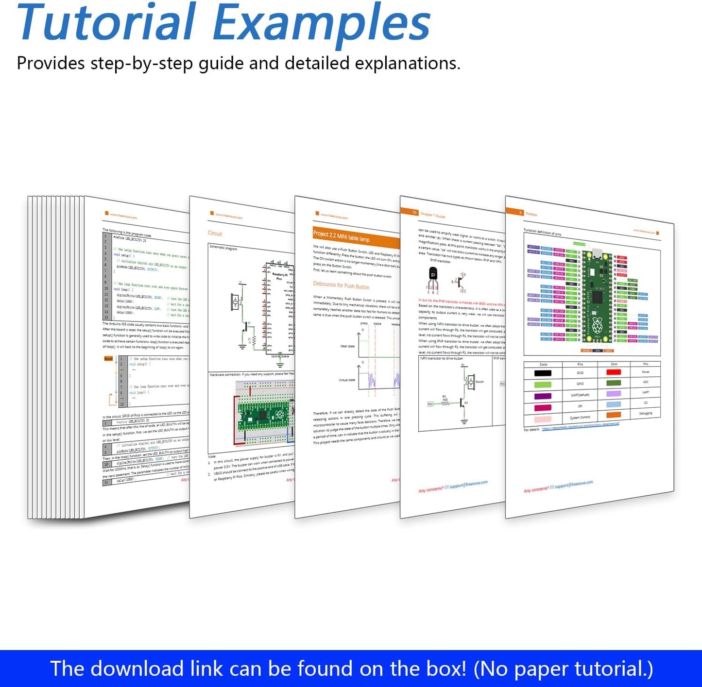 Freenove Basic Starter Kit for Raspberry Pi Pico 2 (Included), Dual Arm Cortex-M33 and Dual Hazard3 RISC-V Microcontroller, 386-Page Detailed Tutorial, 142 Items, 55 Projects, Python C Code