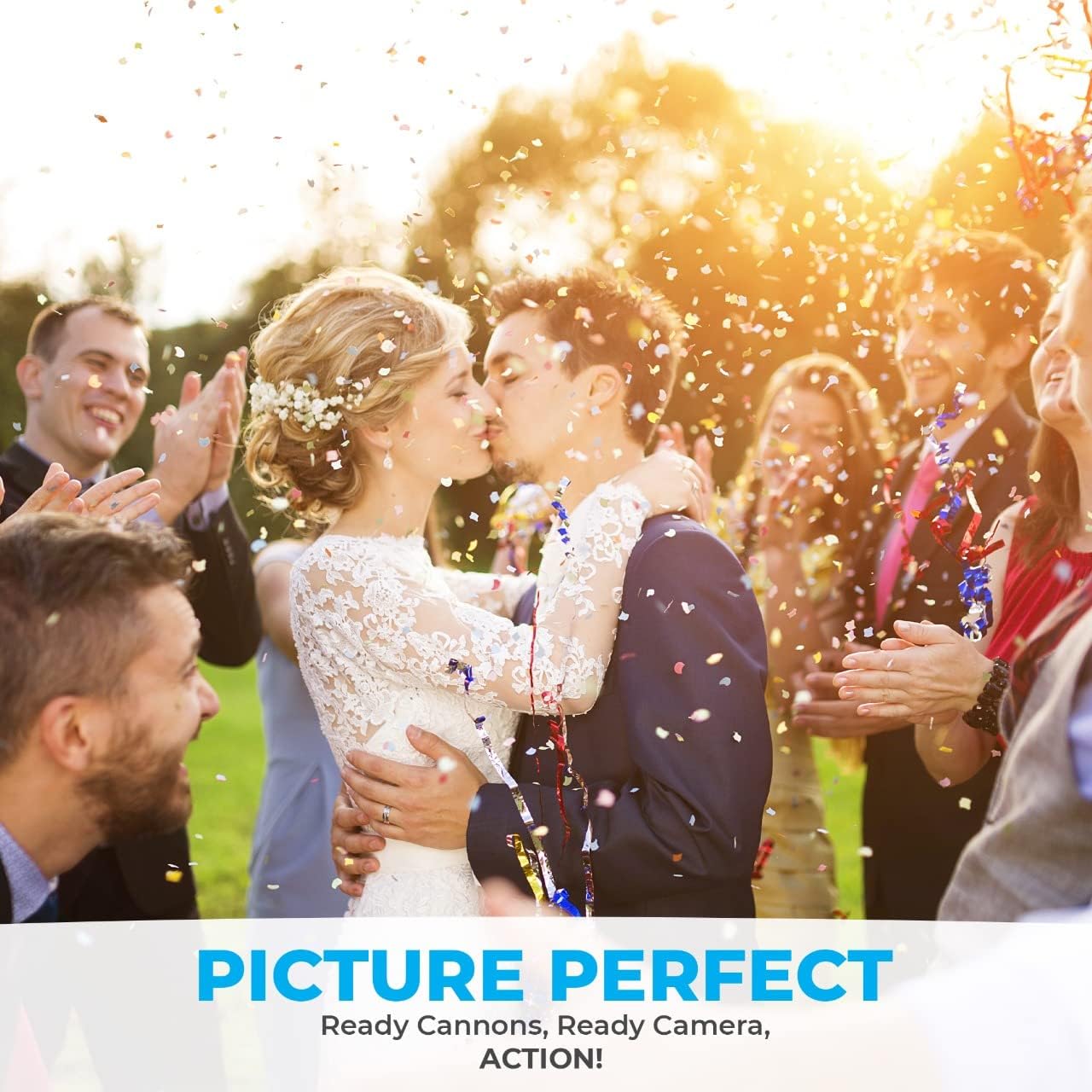 BLACK & GOLD Confetti Poppers - 16" BIODEGRADABLE BLACK & GOLD Confetti Cannon, Party Poppers, Compressed Air Popper, Loud Pop, Wedding Confetti Send Off, Wedding Supplies and Decorations