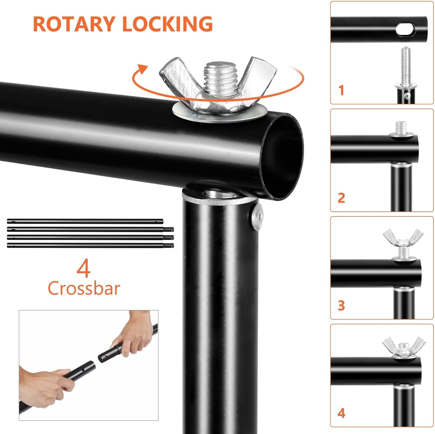 Backdrop Stands, MSKIRA Photo Backdrop Stand Kit 10ft X 7.5ft, Back Drop Adjustable Stand, Background Support System for Studio Portrait Photoshoot, Wedding Parties, with Clamps, Sandbags, Carry Bag