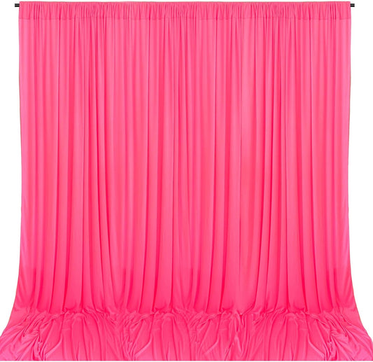 10 x 10 Feet Pink Backdrop Curtain for Partie, Background Curtains for Photoshoot, Birthday, Wedding, Halloween, Thanksgiving, Christmas Day, New Year Party Decorations 5Ft x 10Ft, 2 Panels