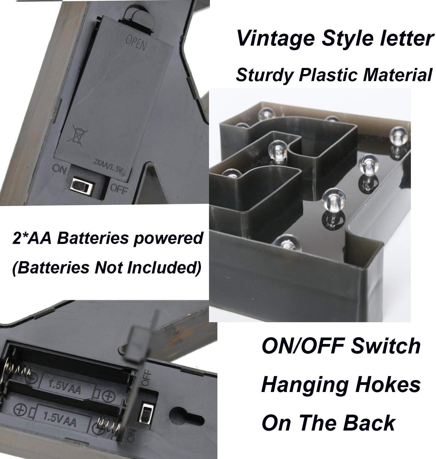 OYCBUZO Light Up Black Alphabet Marquee Letters Sign LED Marquee Number Lights Sign for Night Light Home Bar Christmas Lamp Birthday Party Wedding Decoration E