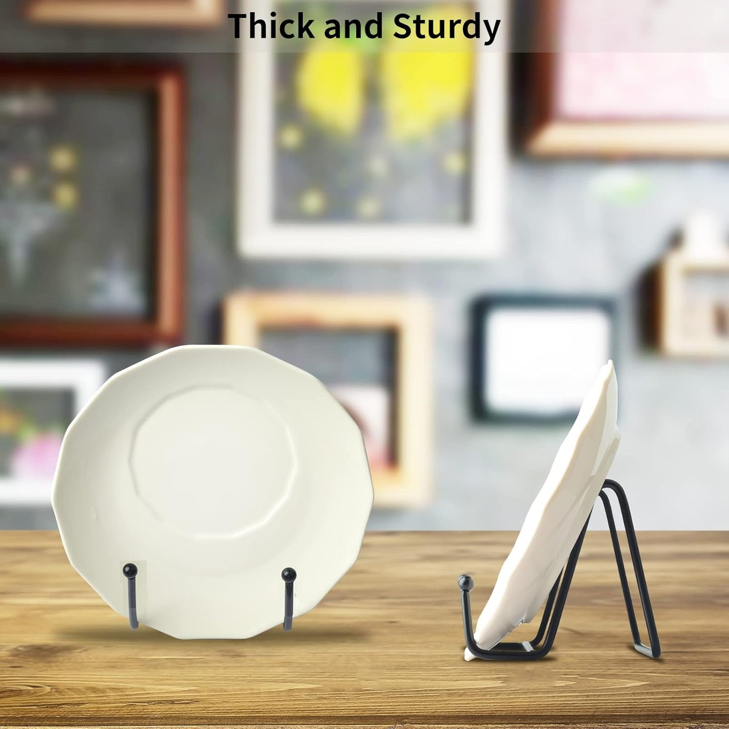 IBosins 5 Pack 3 Inch Small Plate Holder Display Stands, Mini Metal Black Frame Stand for Picture, Book, Photo Easel, Creation, Collectibles