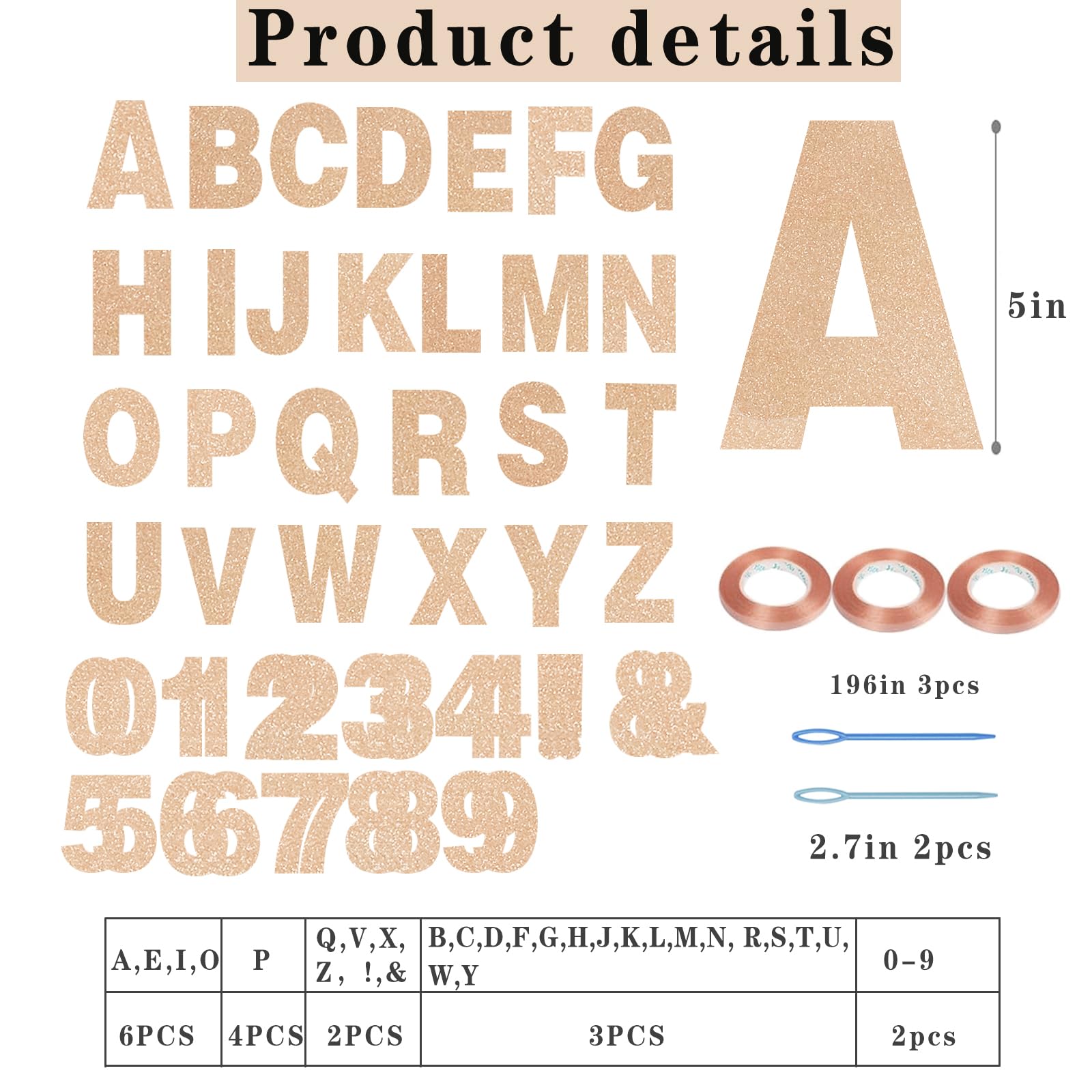 116 Pcs DIY Glitter Customizable Banner Kit Custom Banner Including 111 Letters and Numbers 3 Rope