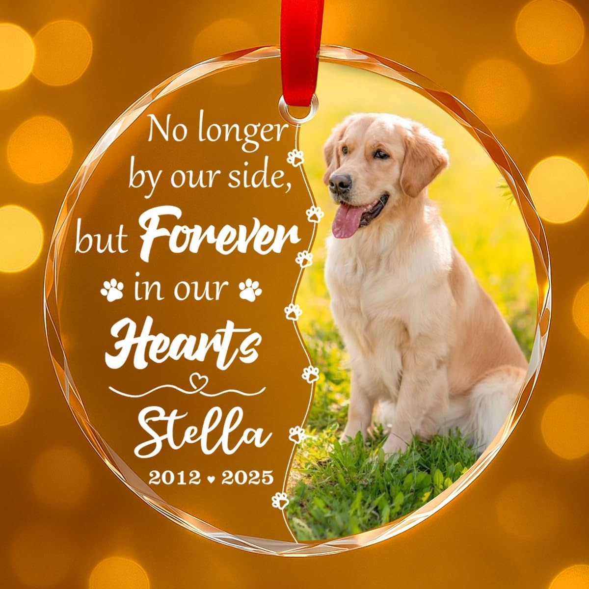 Personalized Dog Memorial Glass Ornaments, Pet Sympathy Gifts, Pet Remembrance Ornaments, Loss of Puppy Remembrance, Passing Away Gift, Dogs Lover Sympathy Gift 2025 (P2)